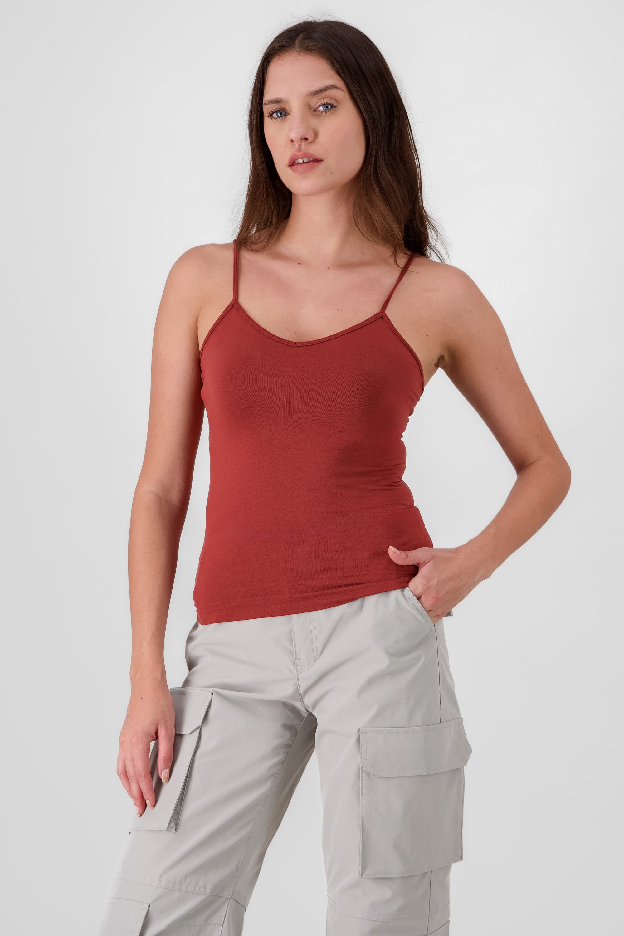 Blusa Ajustada Tirantes LADRILLO