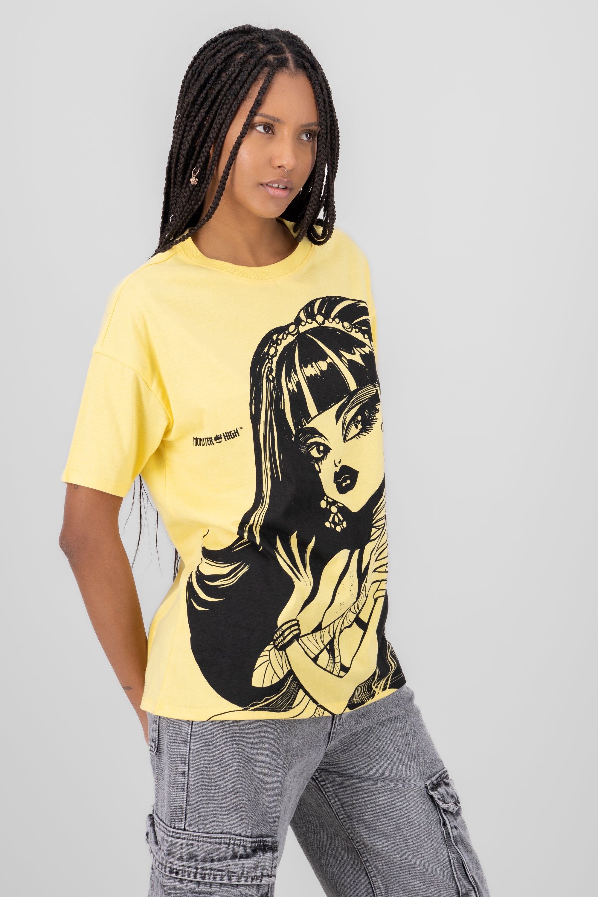 Playera over cleo de nile AMARILLO PASTEL