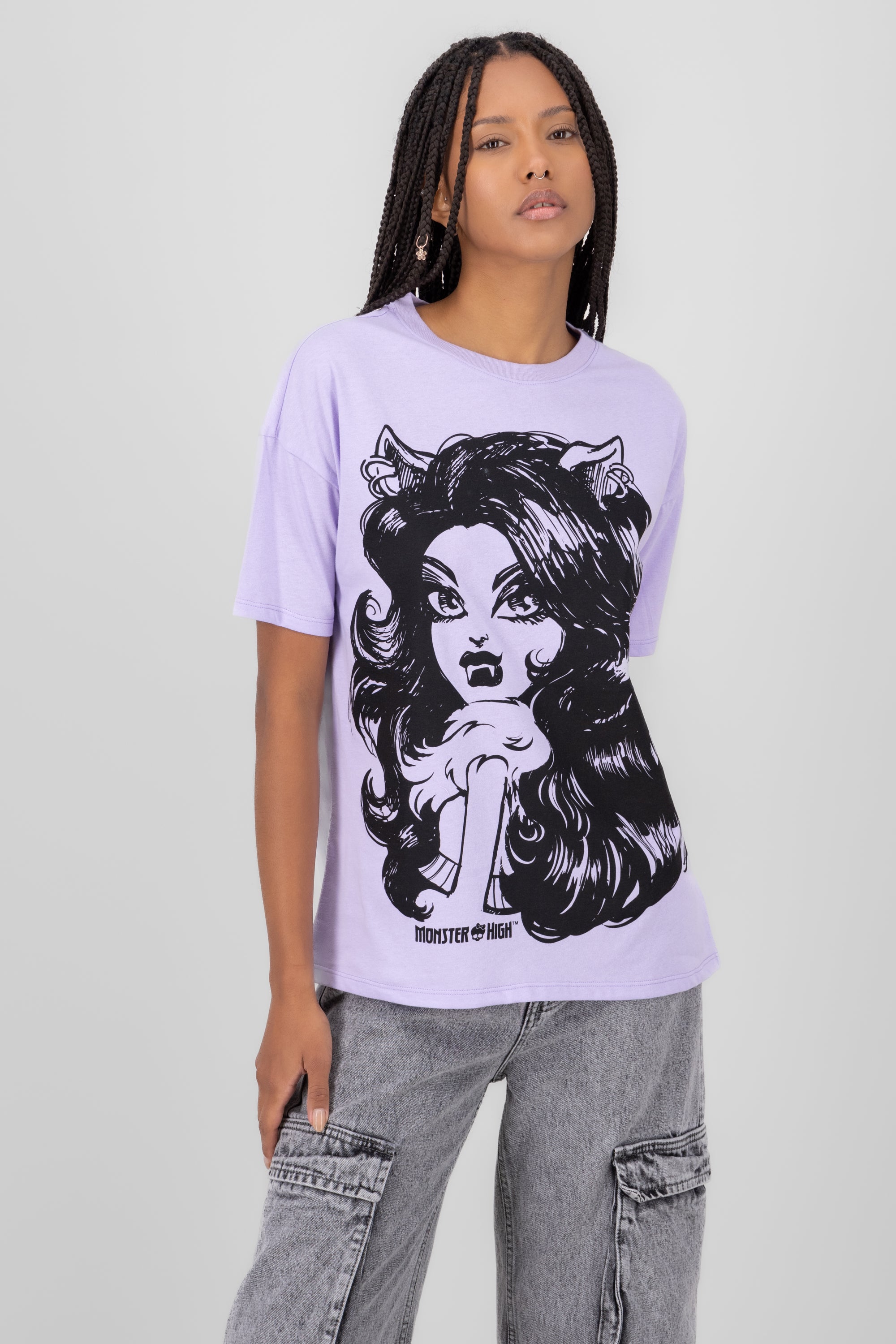 Playera over clawdeen wolf LILA