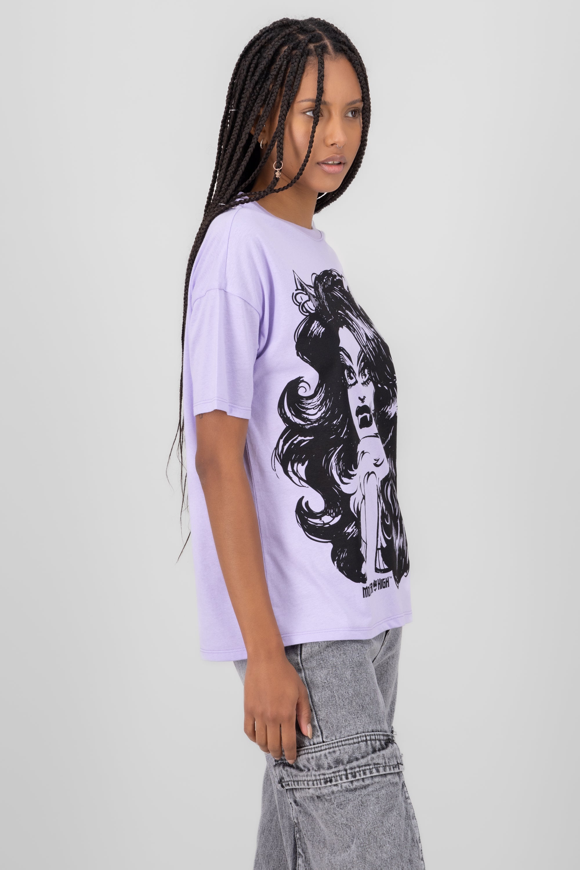 Playera over clawdeen wolf LILA