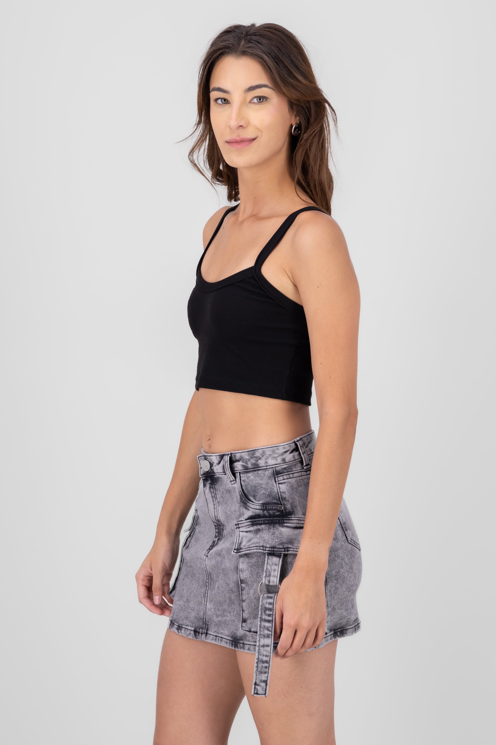 Top crop tirantes NEGRO