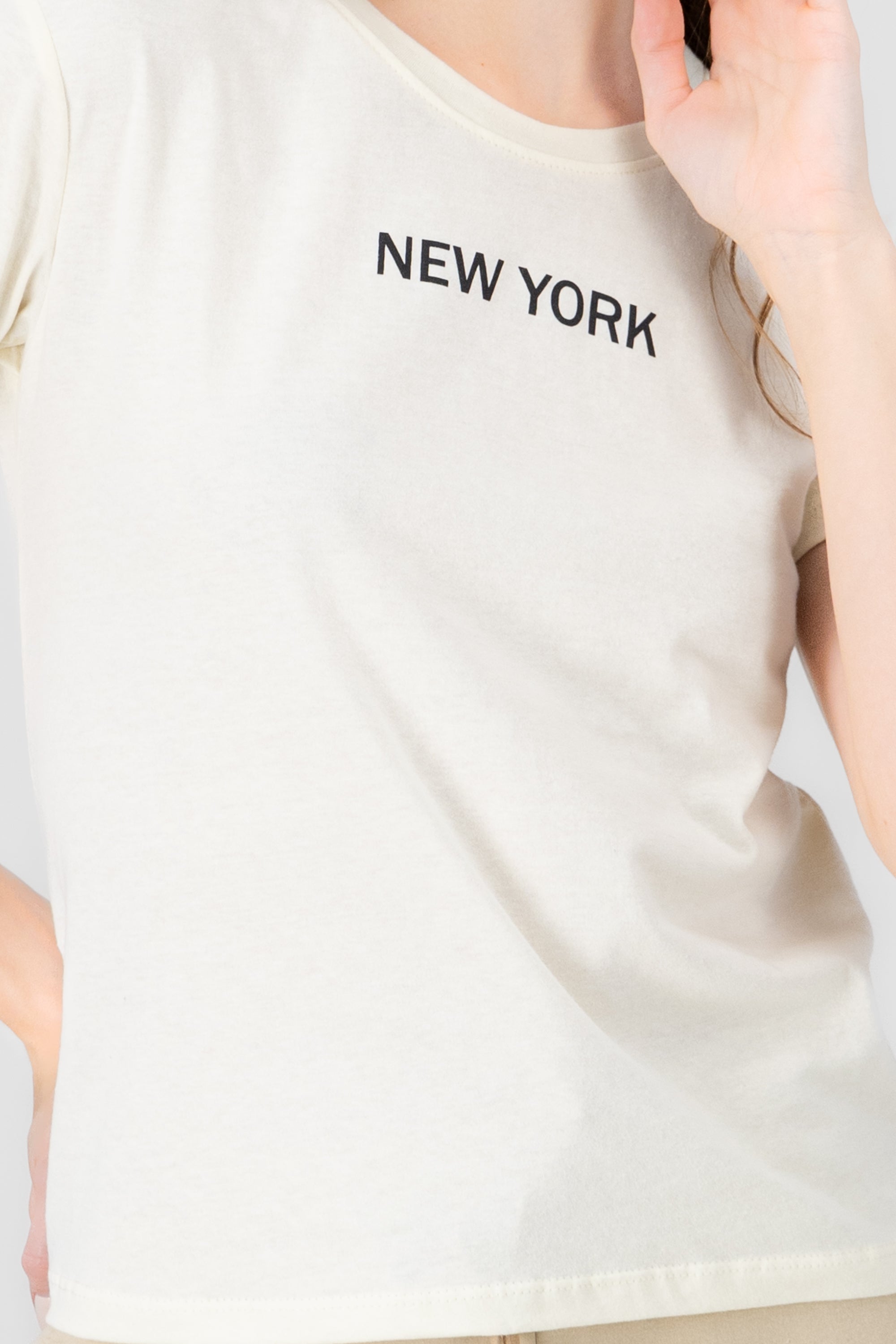 Playera estampado nueva york HUESO