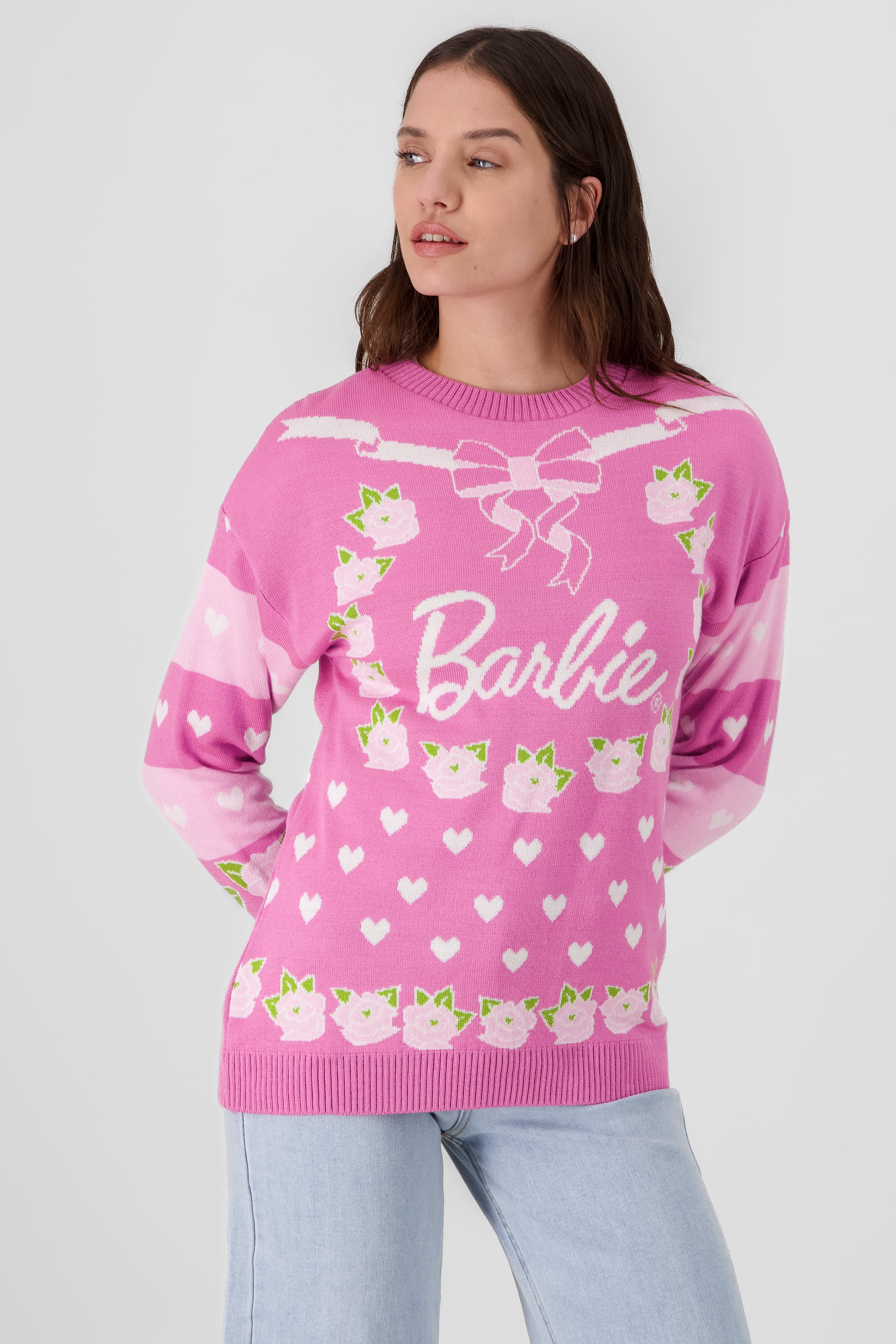 Sueter barbie navidad ROSA COMBO