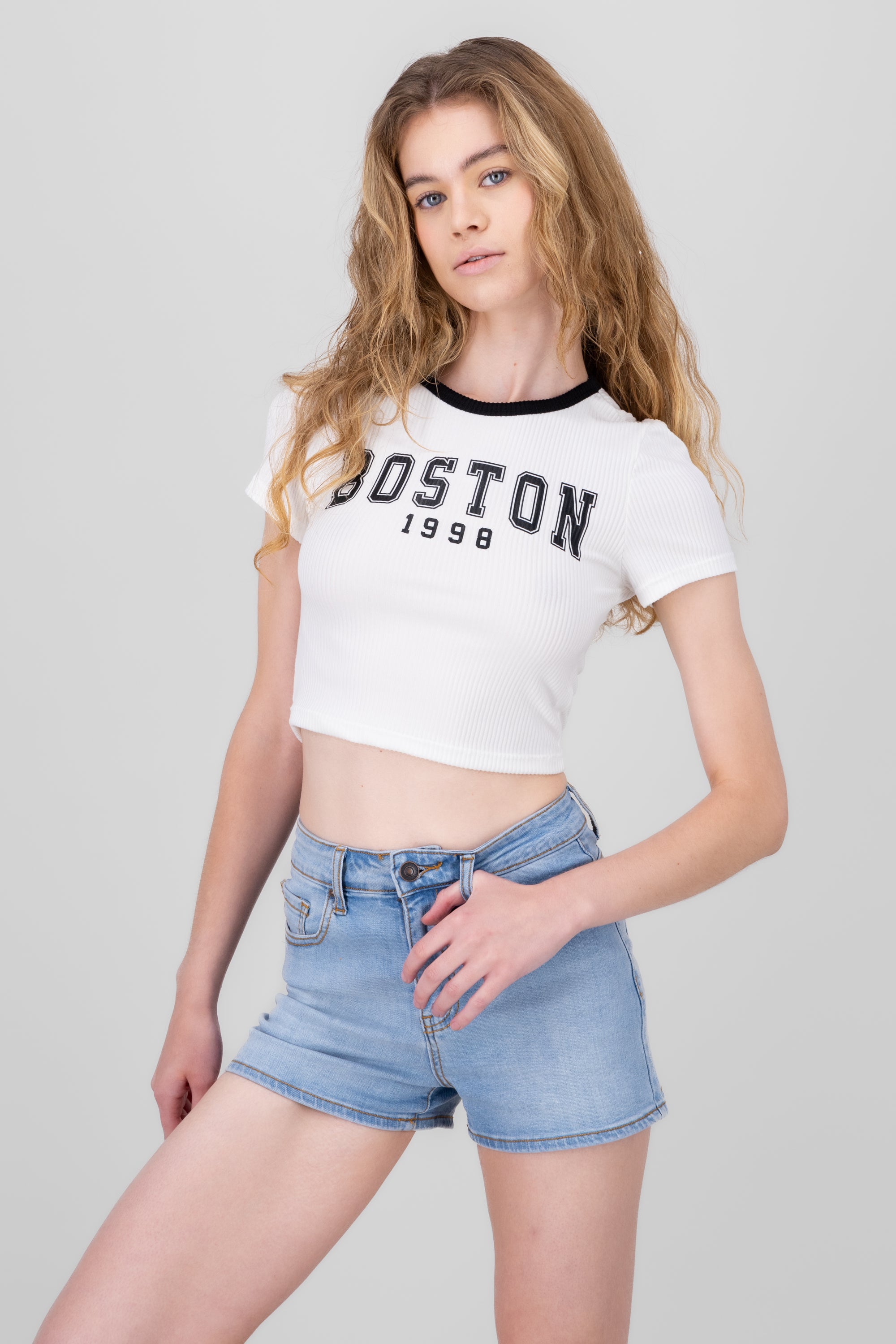 Top rib estampado boston BLANCO