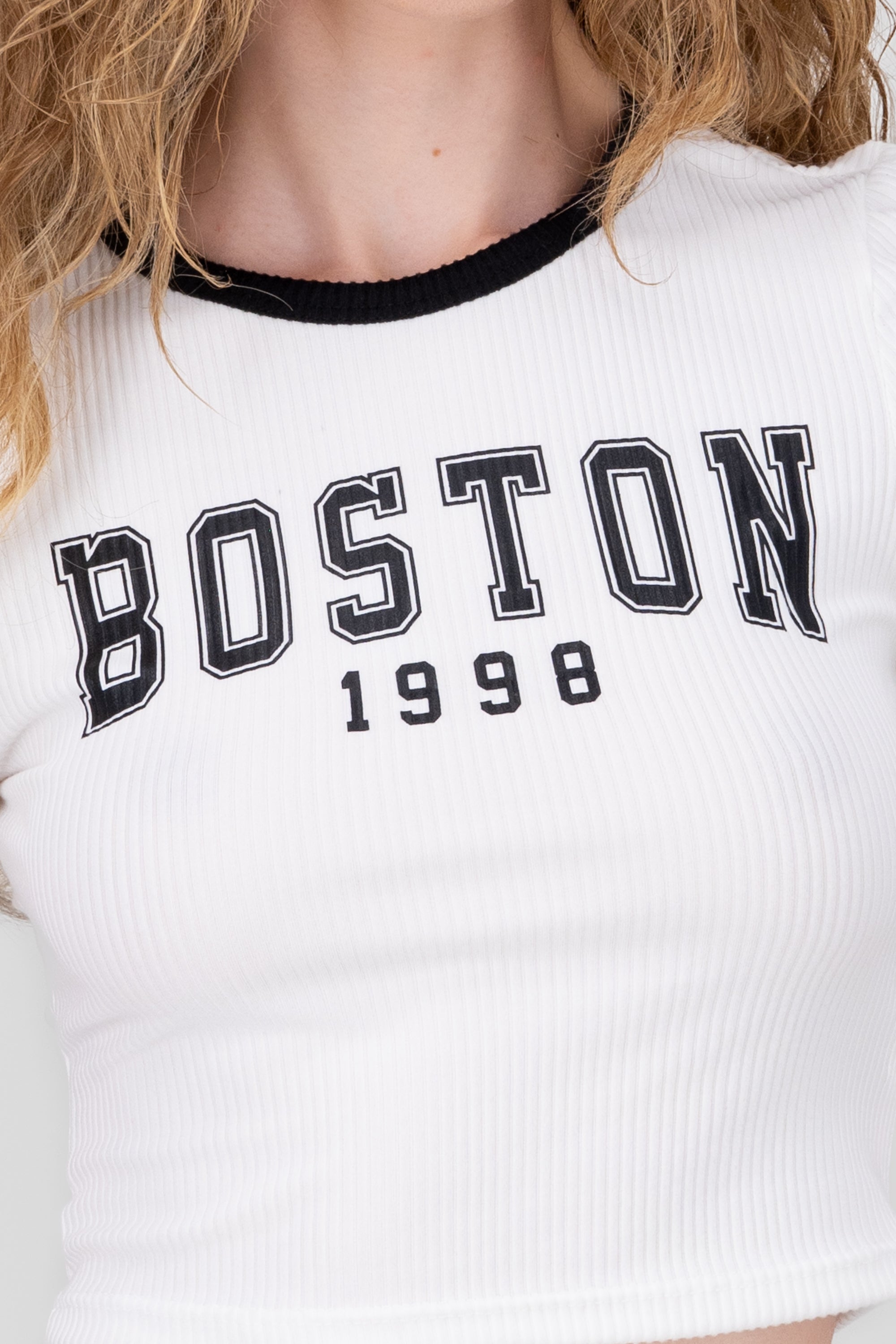 Top rib estampado boston BLANCO