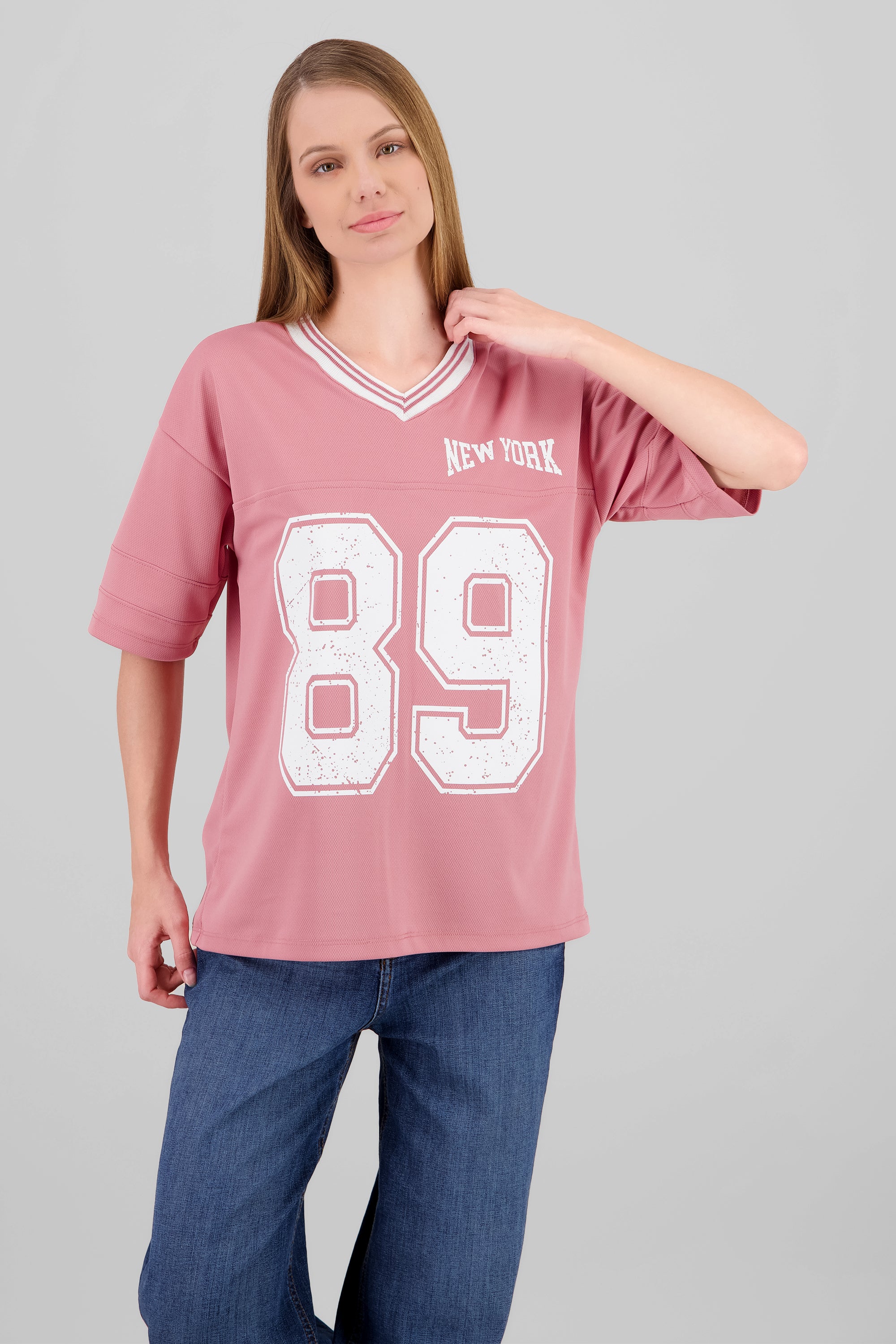 Playera oversize estampado numero MALVA