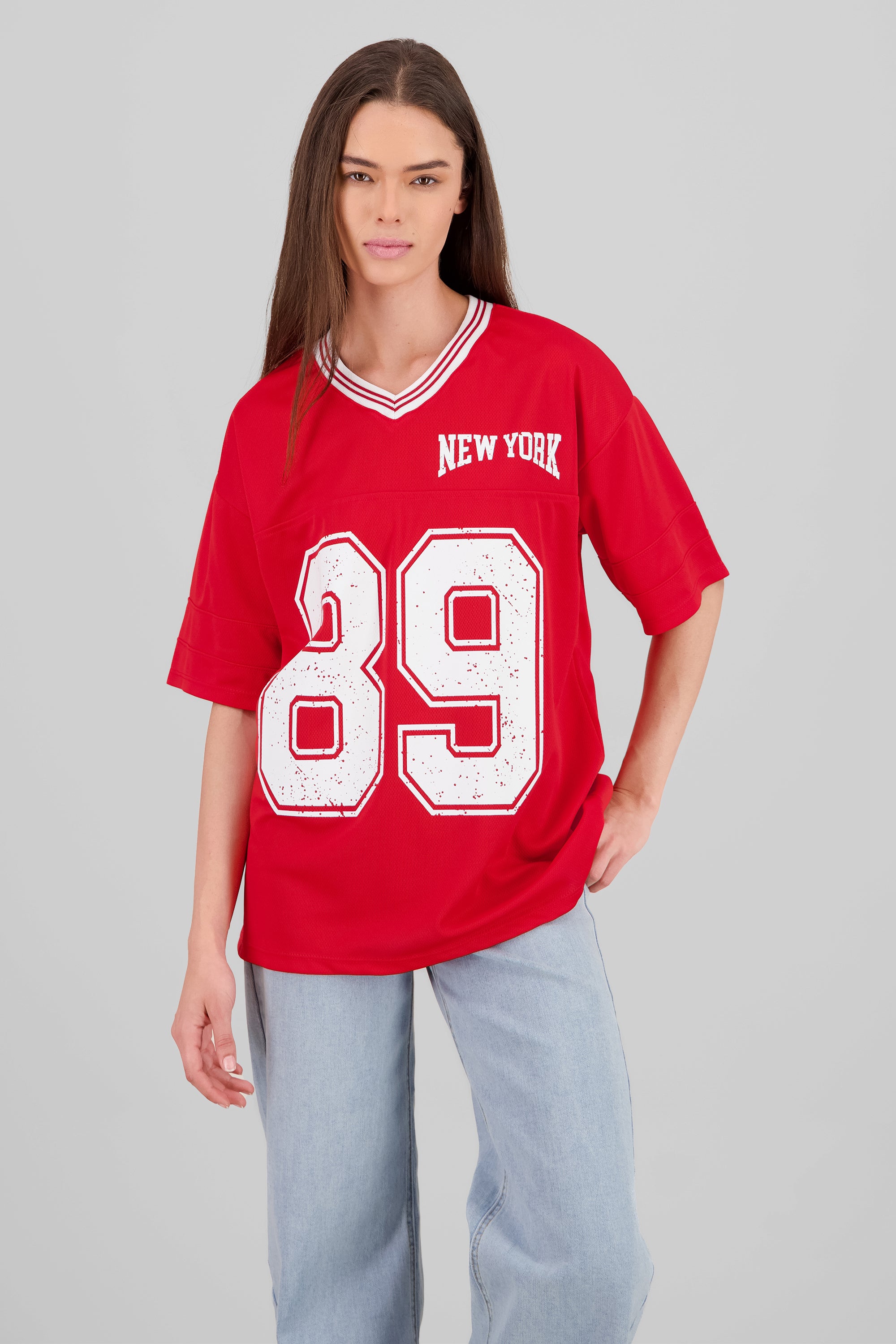 Playera oversize estampado numero ROJO TOMATE