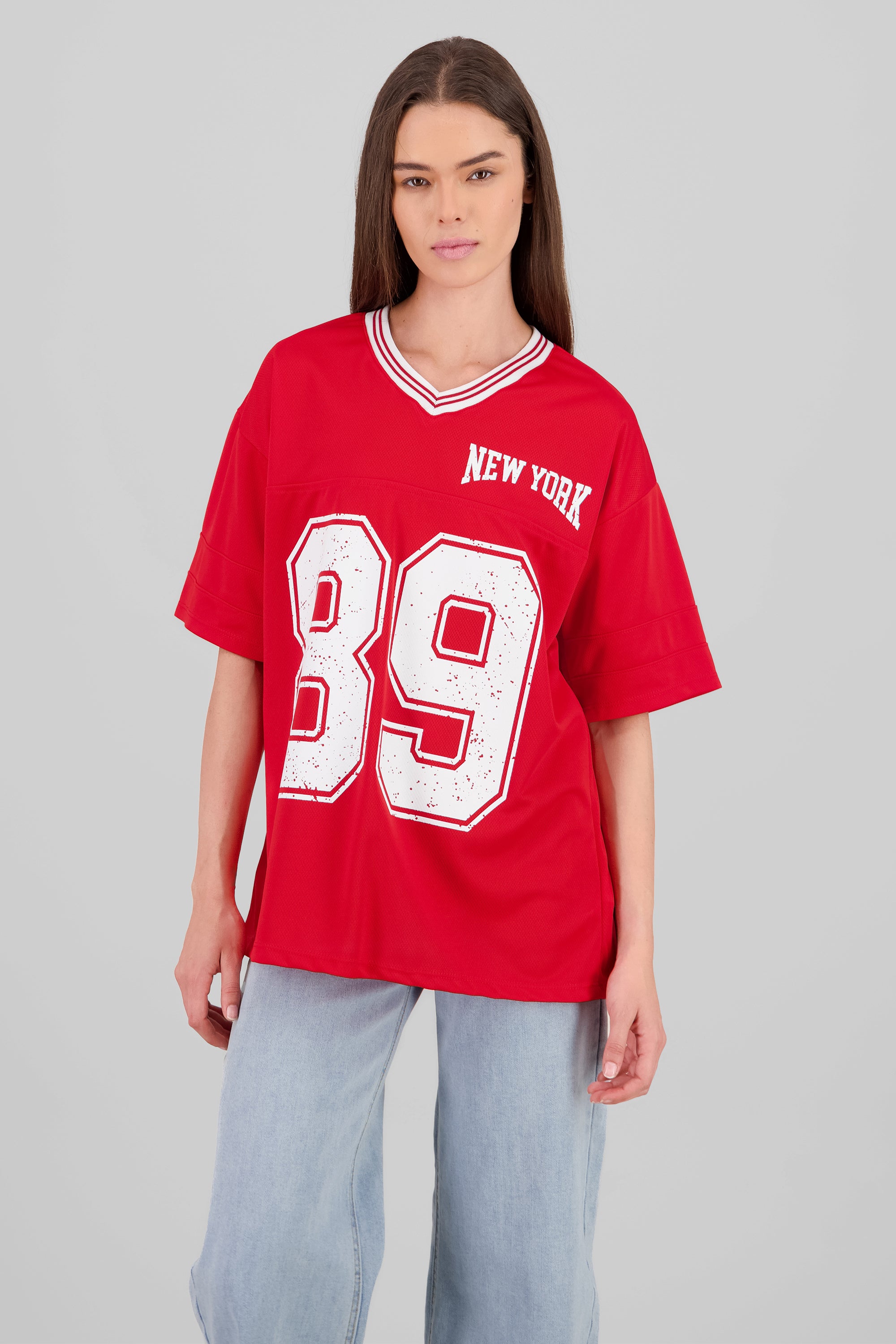 Playera oversize estampado numero ROJO TOMATE