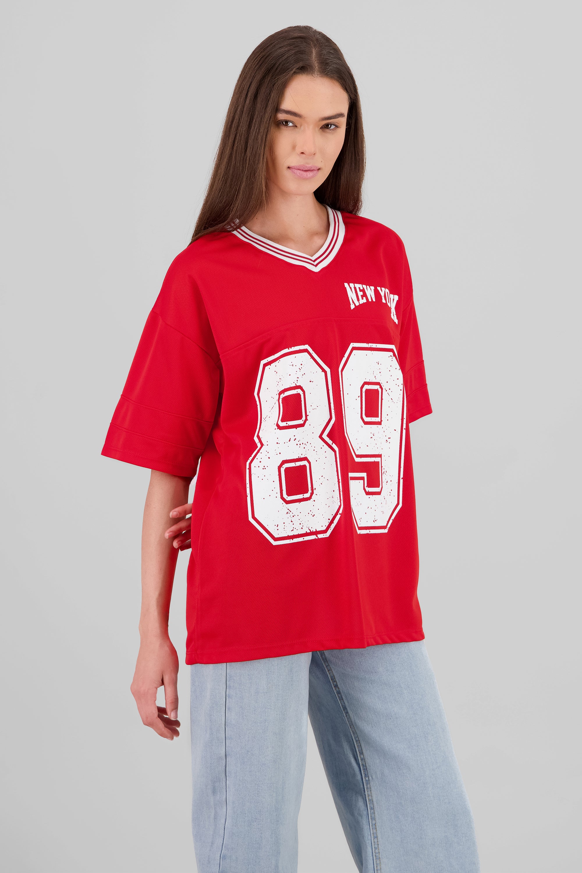 Playera oversize estampado numero ROJO TOMATE