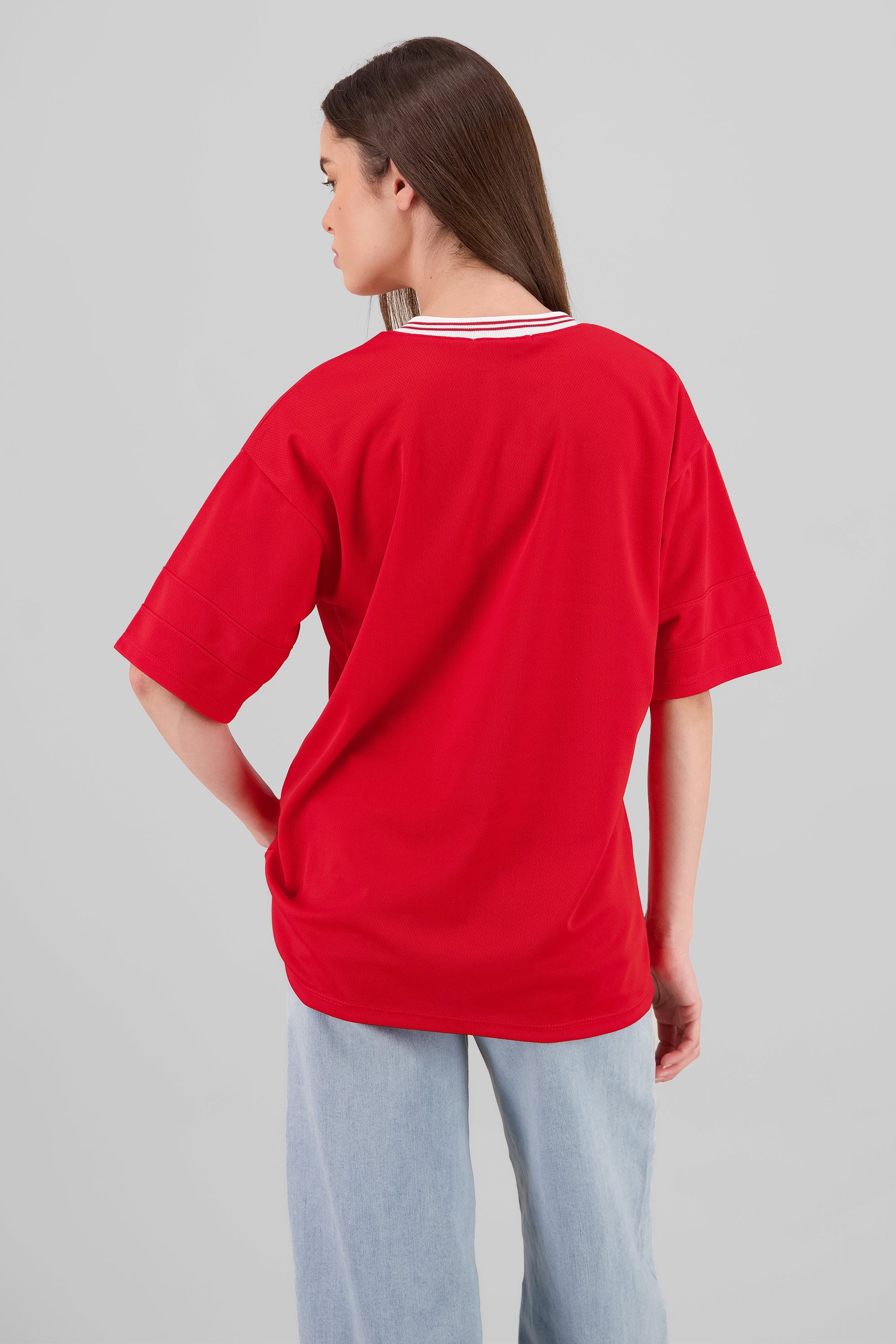 Playera oversize estampado numero ROJO TOMATE