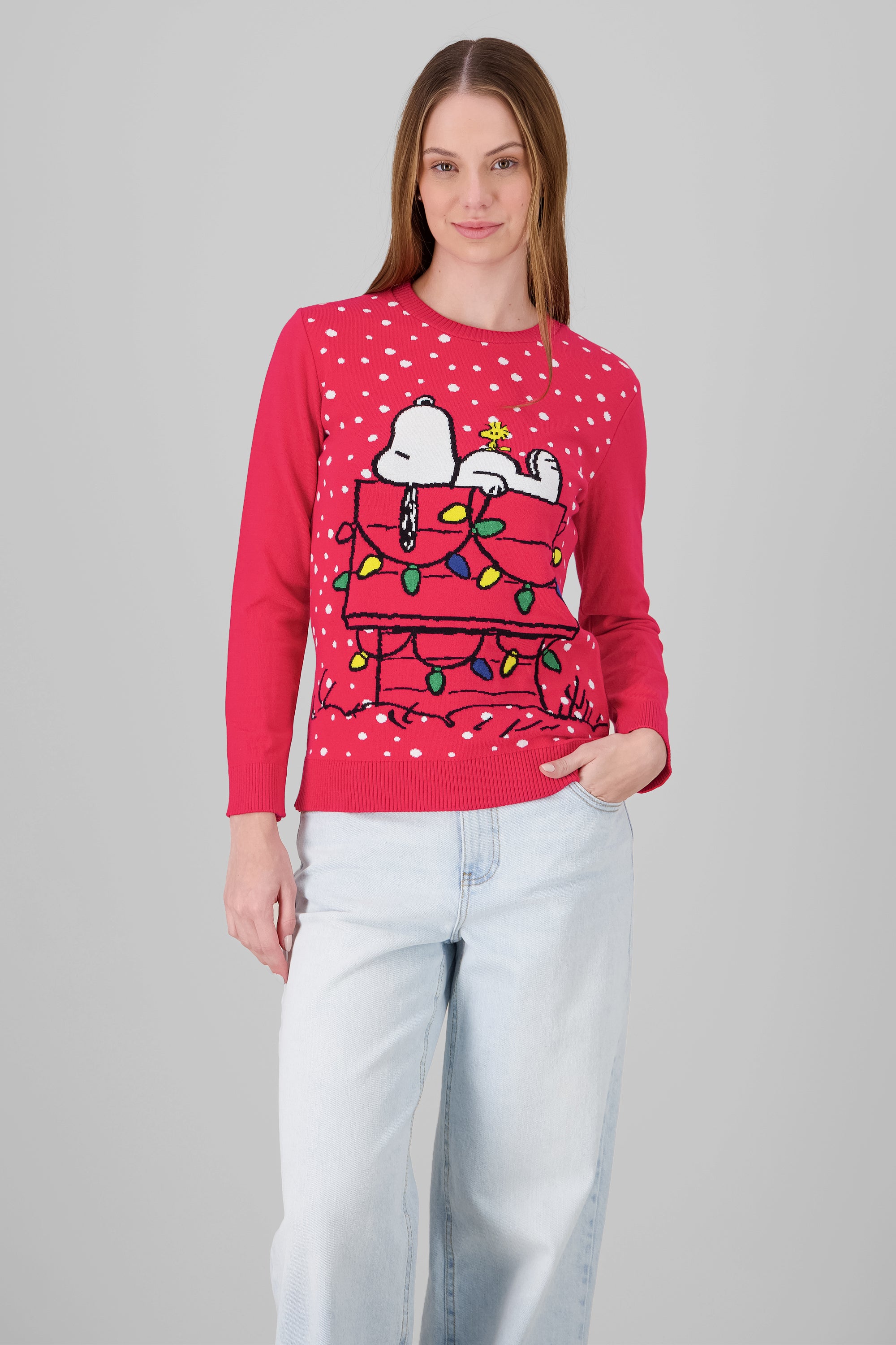 sueter snoopy casa copos ROJO