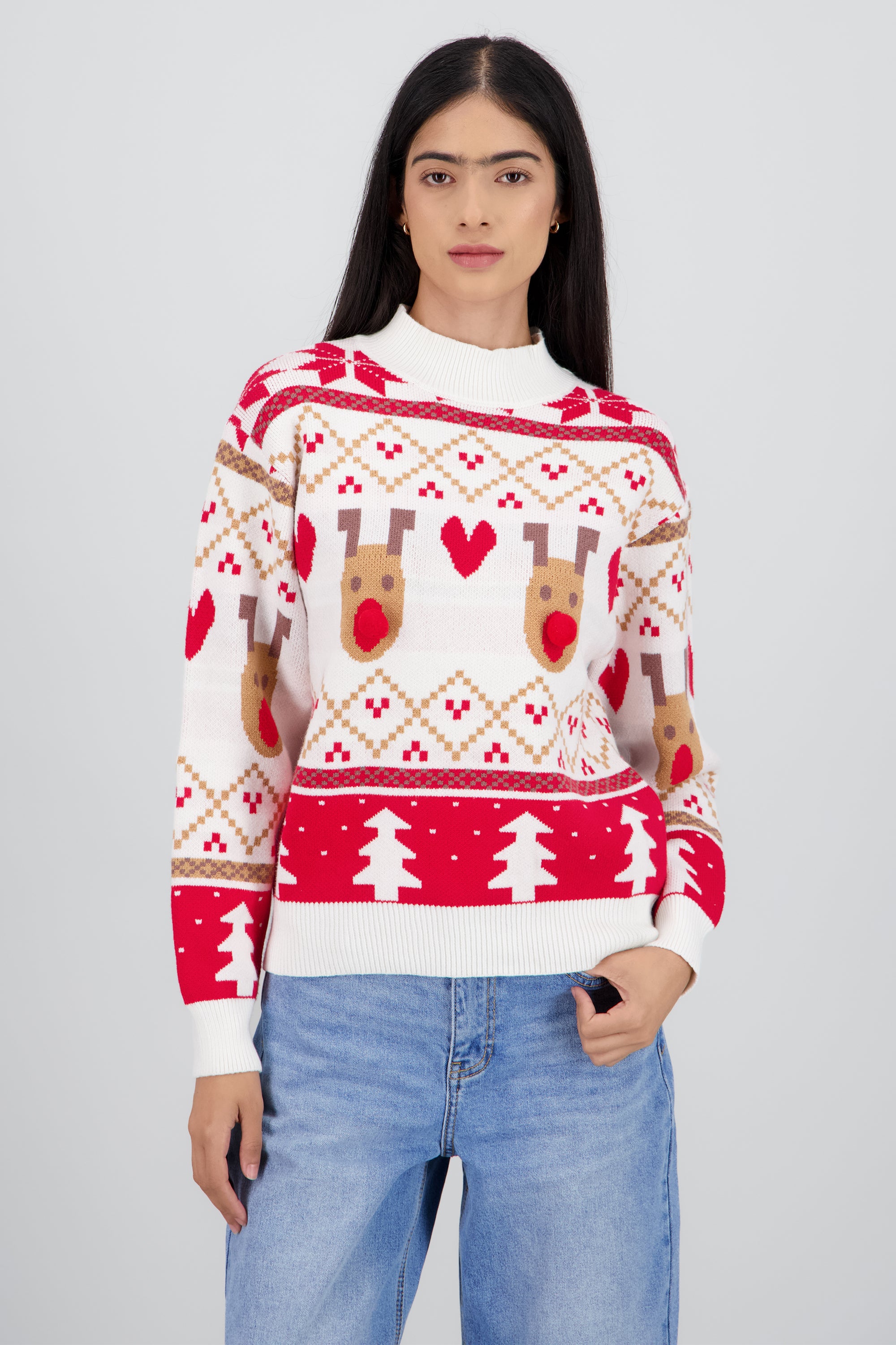 Sueter navidad renos HUESO COMBO