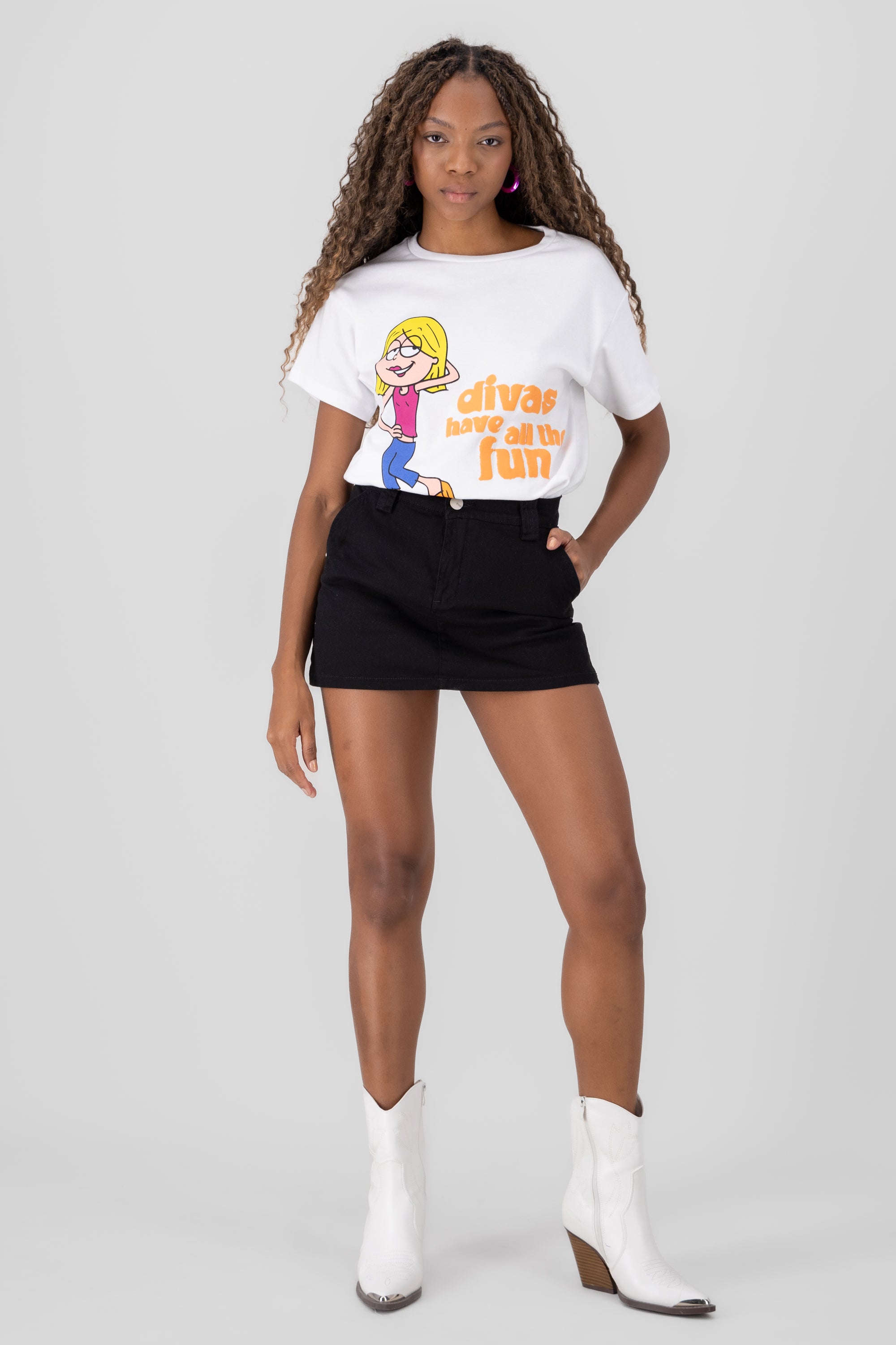 Playera Lizzie McGuire manga corta BLANCO