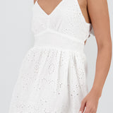 Vestido maxi textura bordado