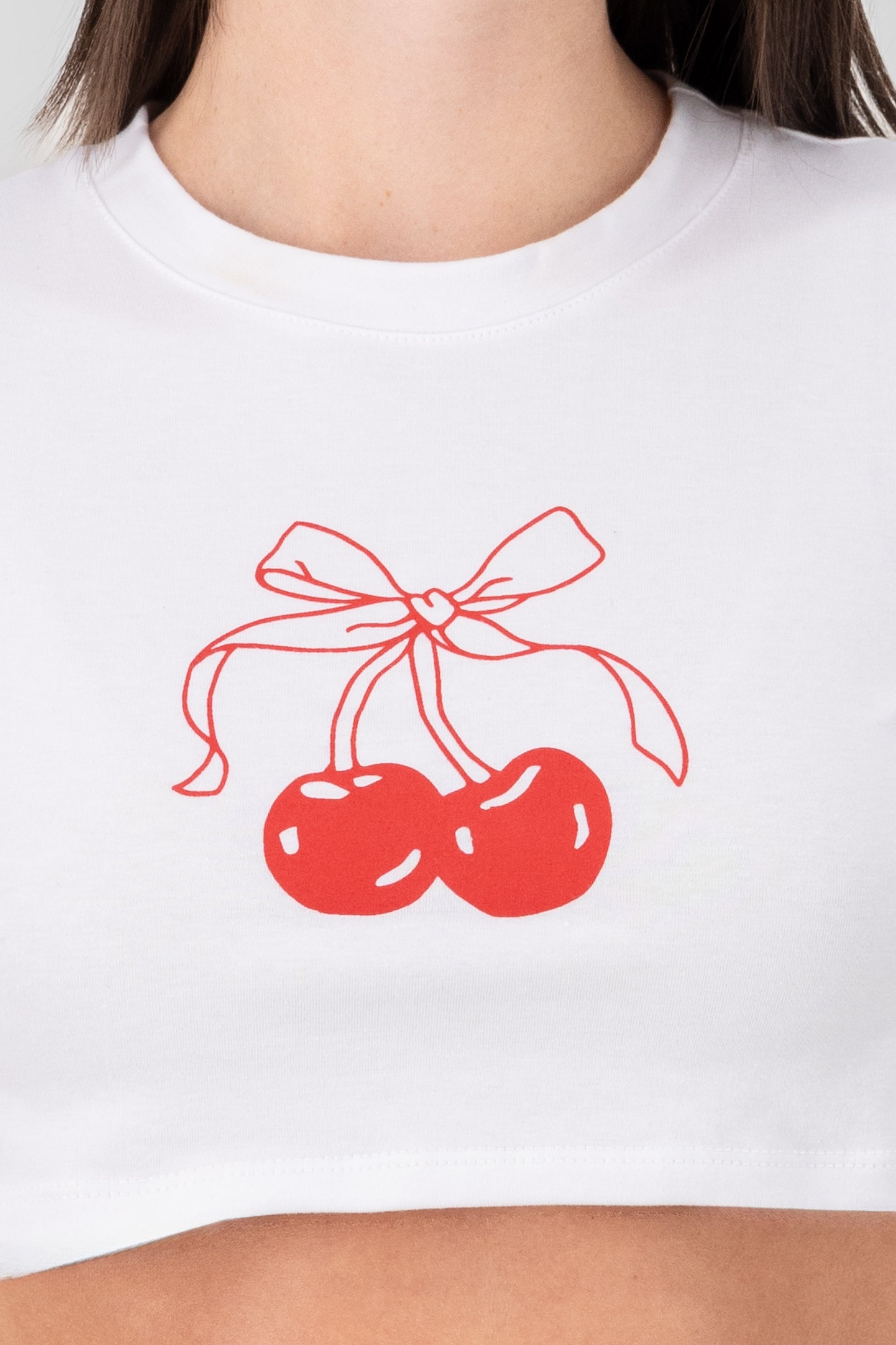 Playera con estampado de cereza ROJO COMBO