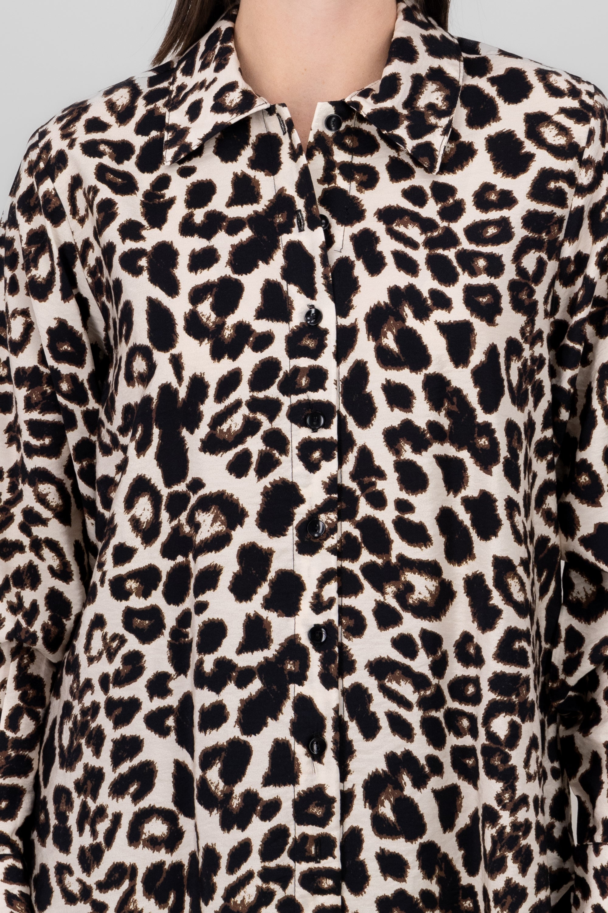 Camisa oversize animal print CAFE COMBO