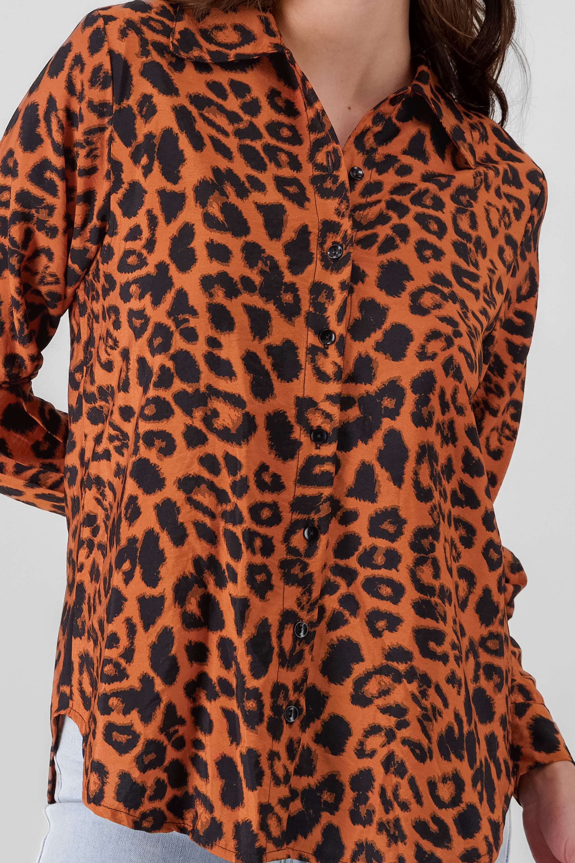 Camisa oversize animal print NEGRO COMBO