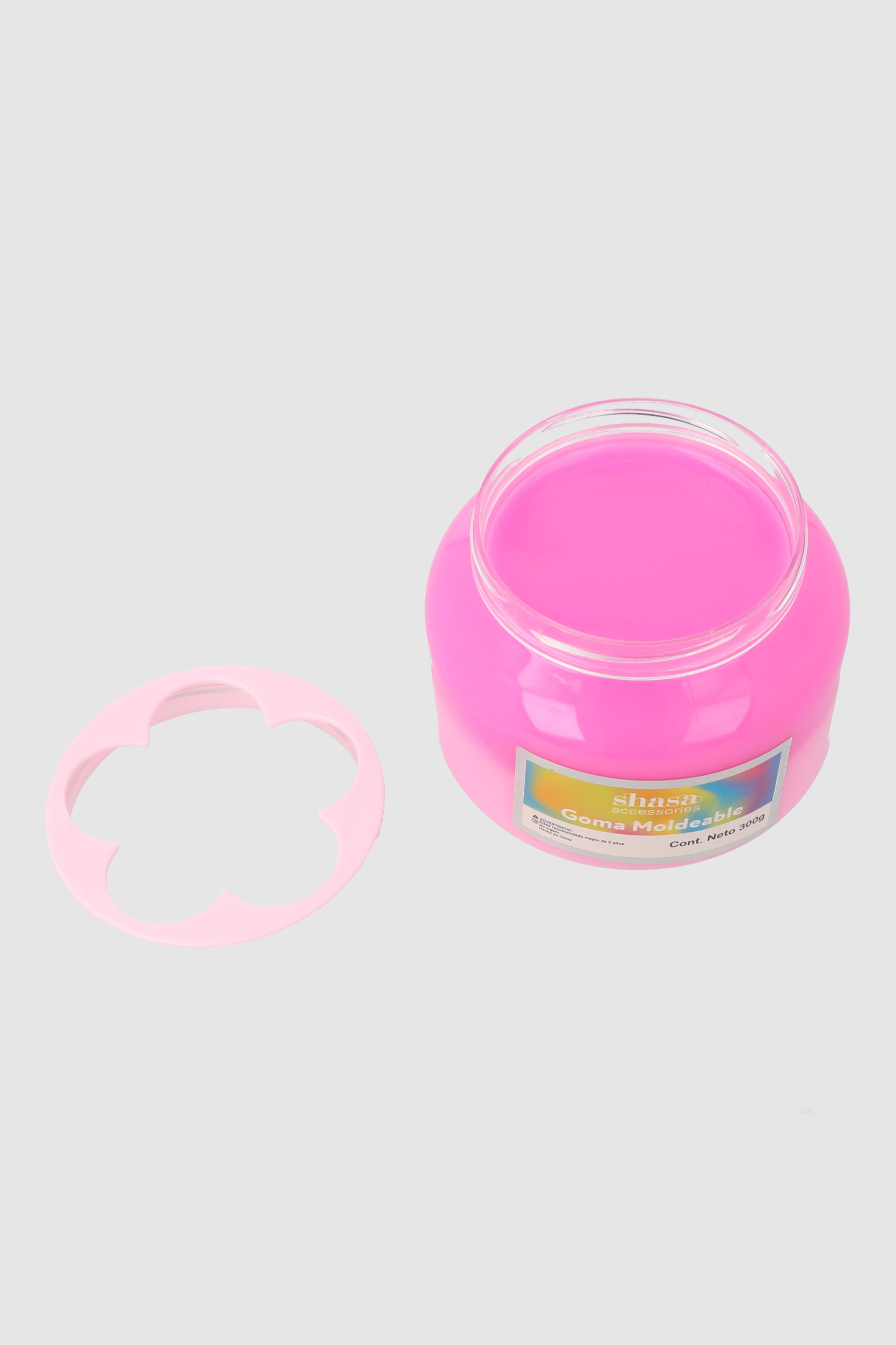 Slime tapa flor glitter ROSA