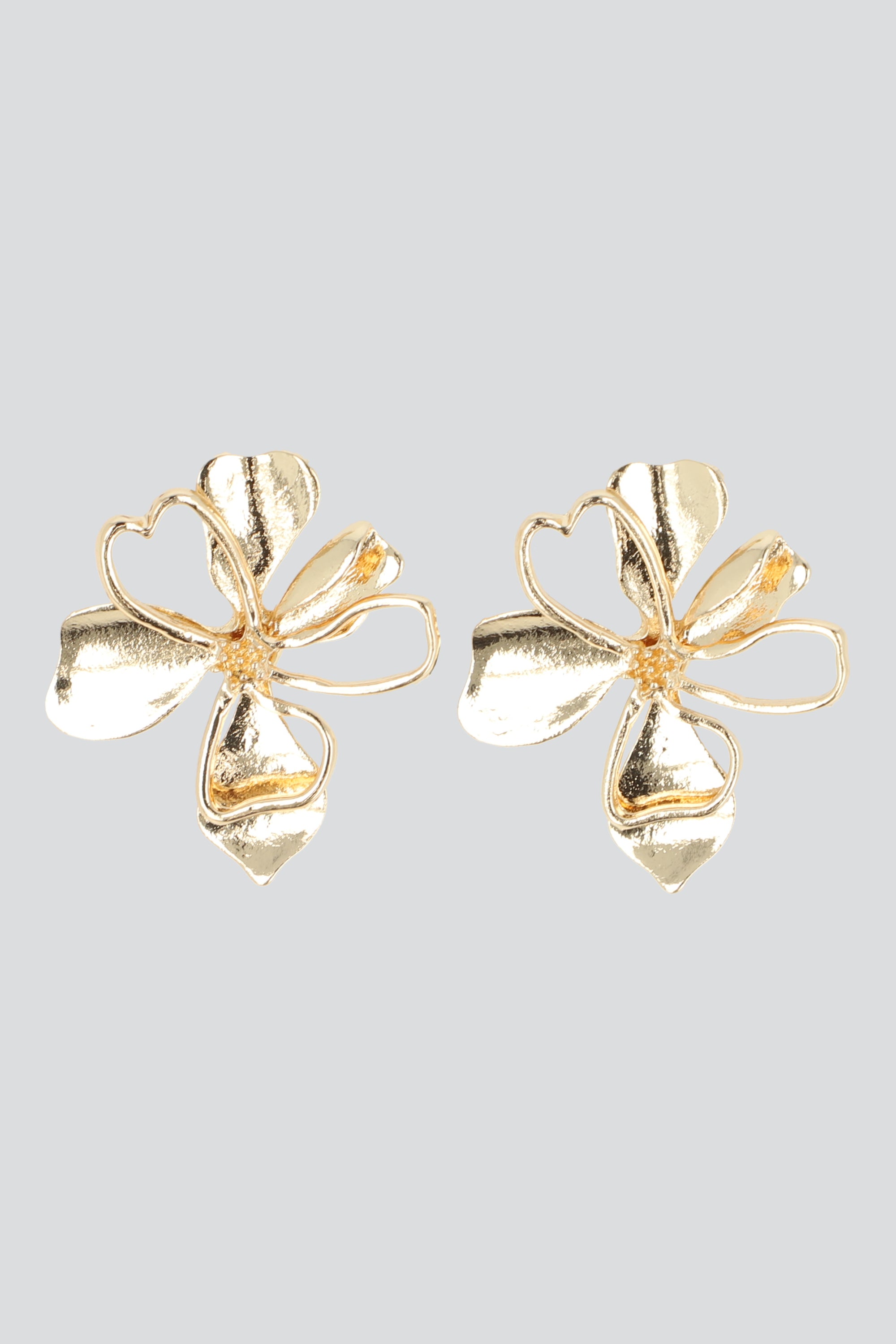 Aretes flor metalica