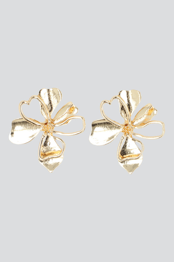 Aretes flor metalica