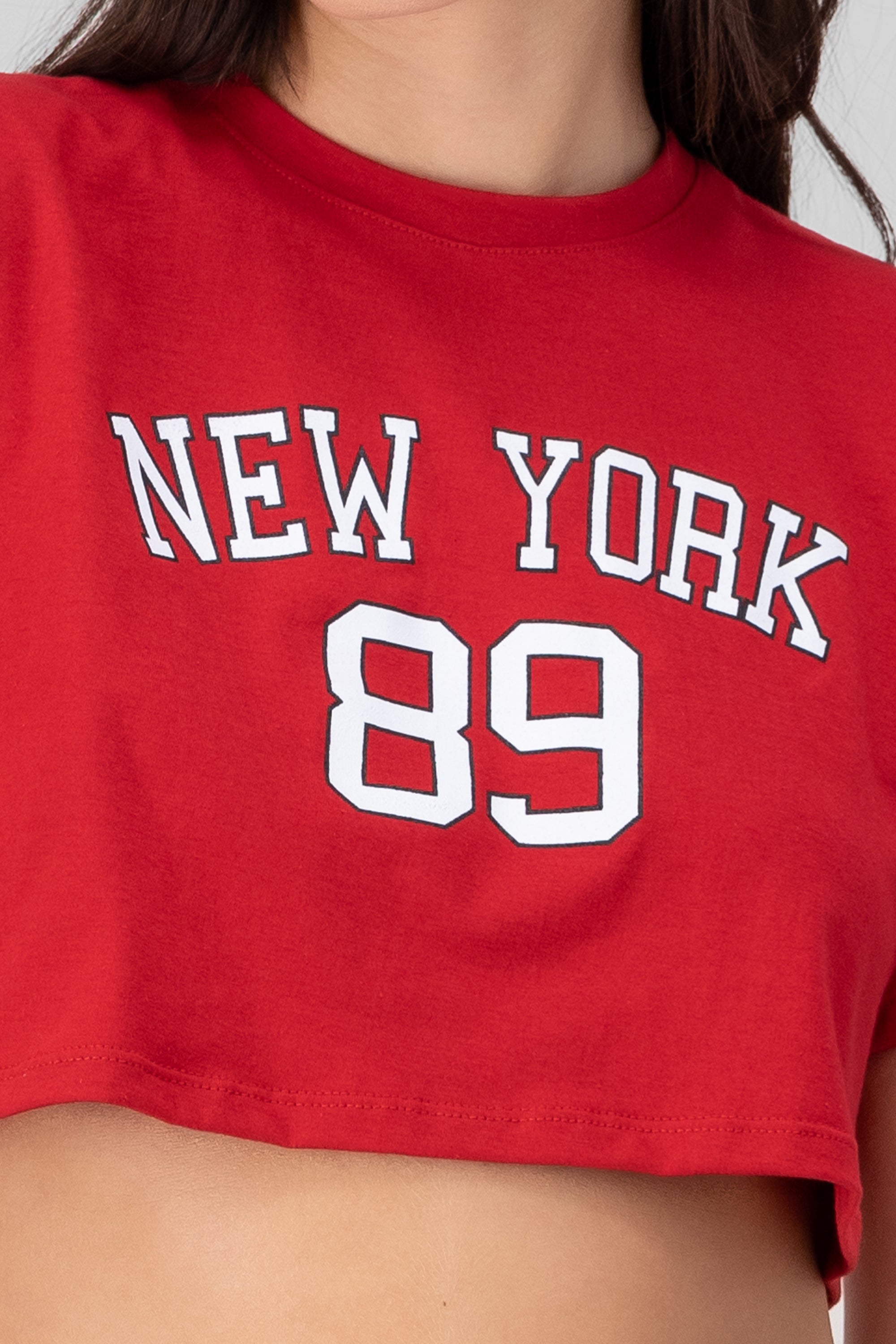 Playera corta NY 89 ROJO COMBO