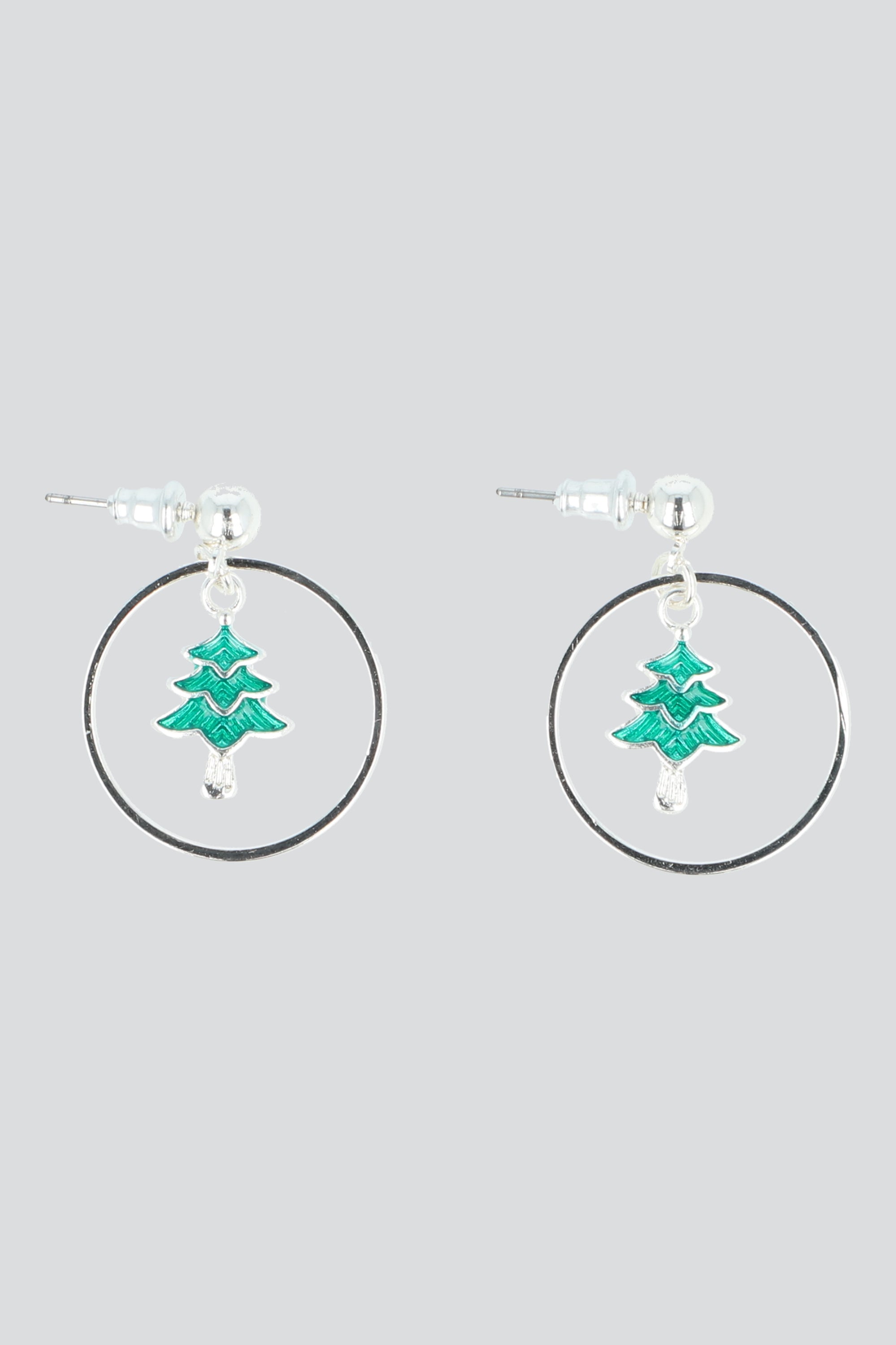 ARETES ARBOL CIRCULO PLATA