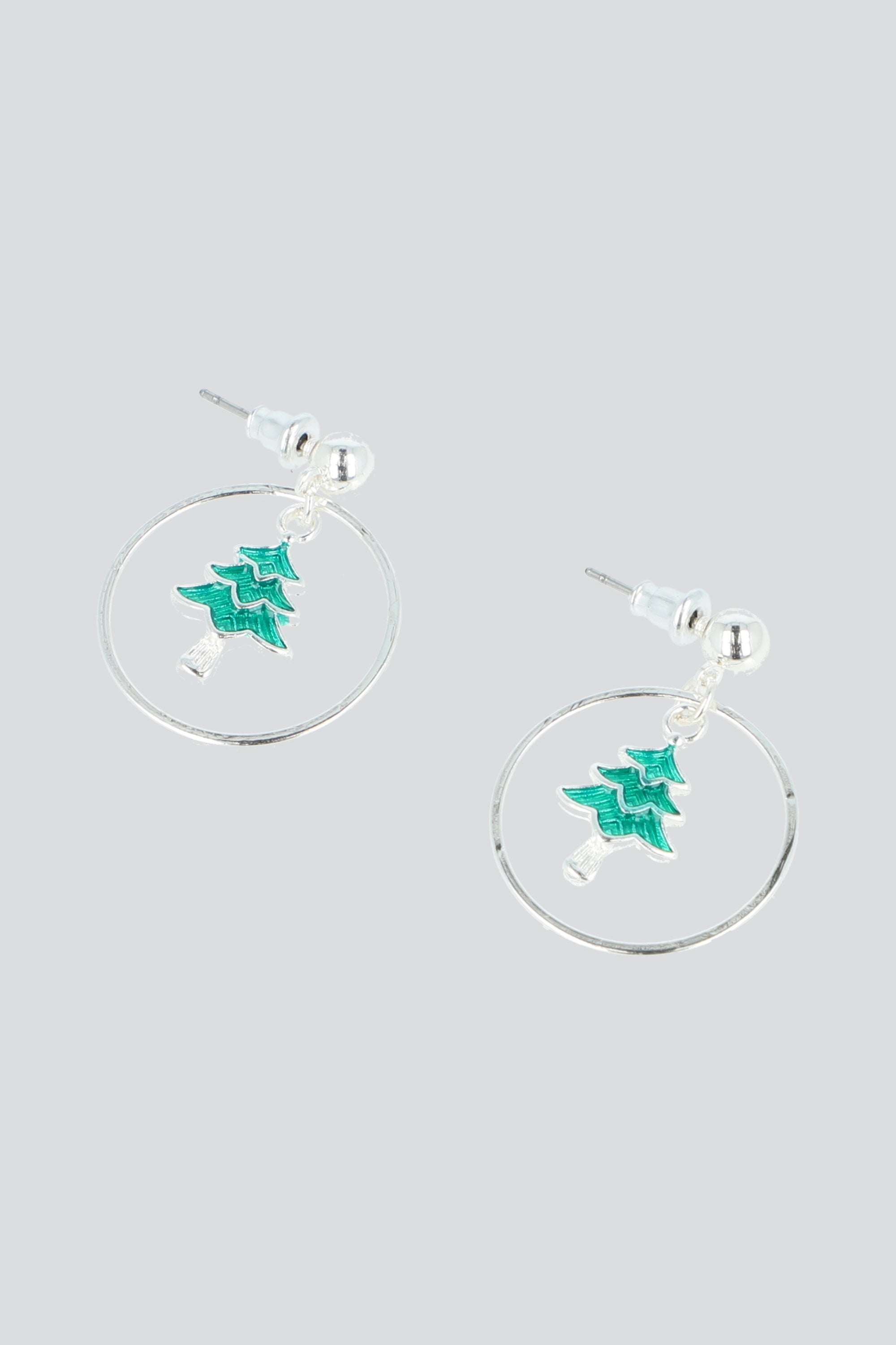 ARETES ARBOL CIRCULO PLATA