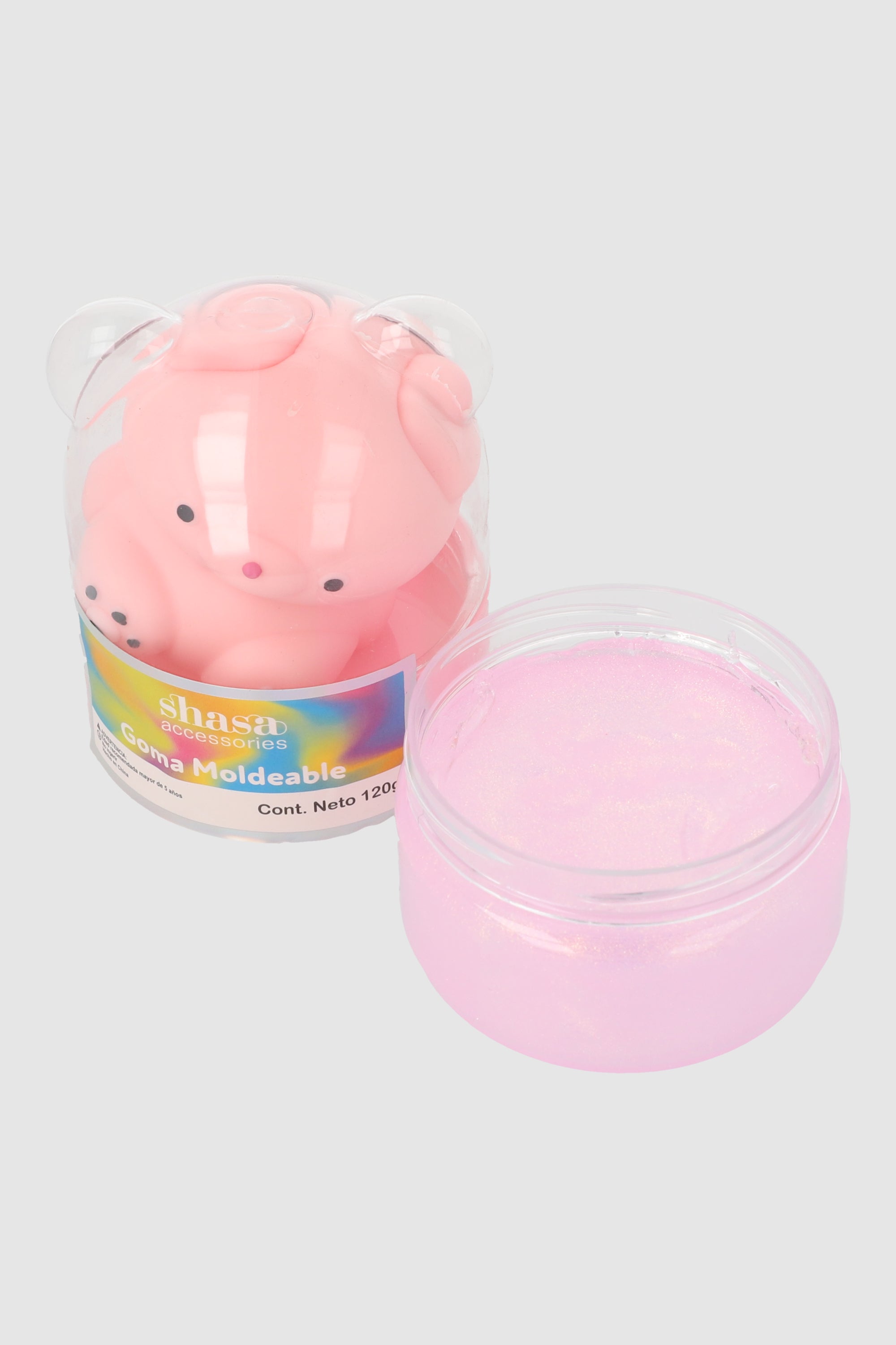 Slime con squishy oso encapusulado ROSA