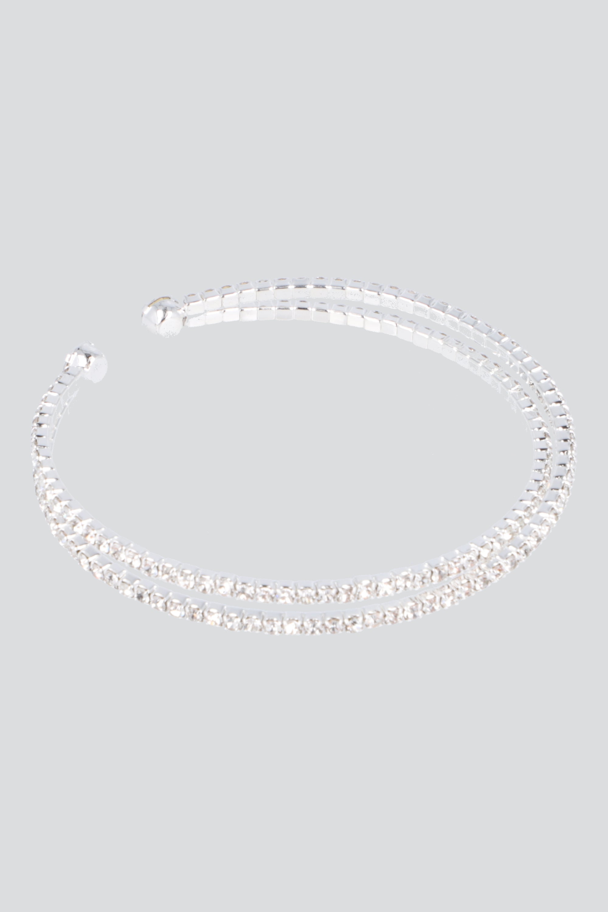 Cuff 2 Líneas Brillos PLATA