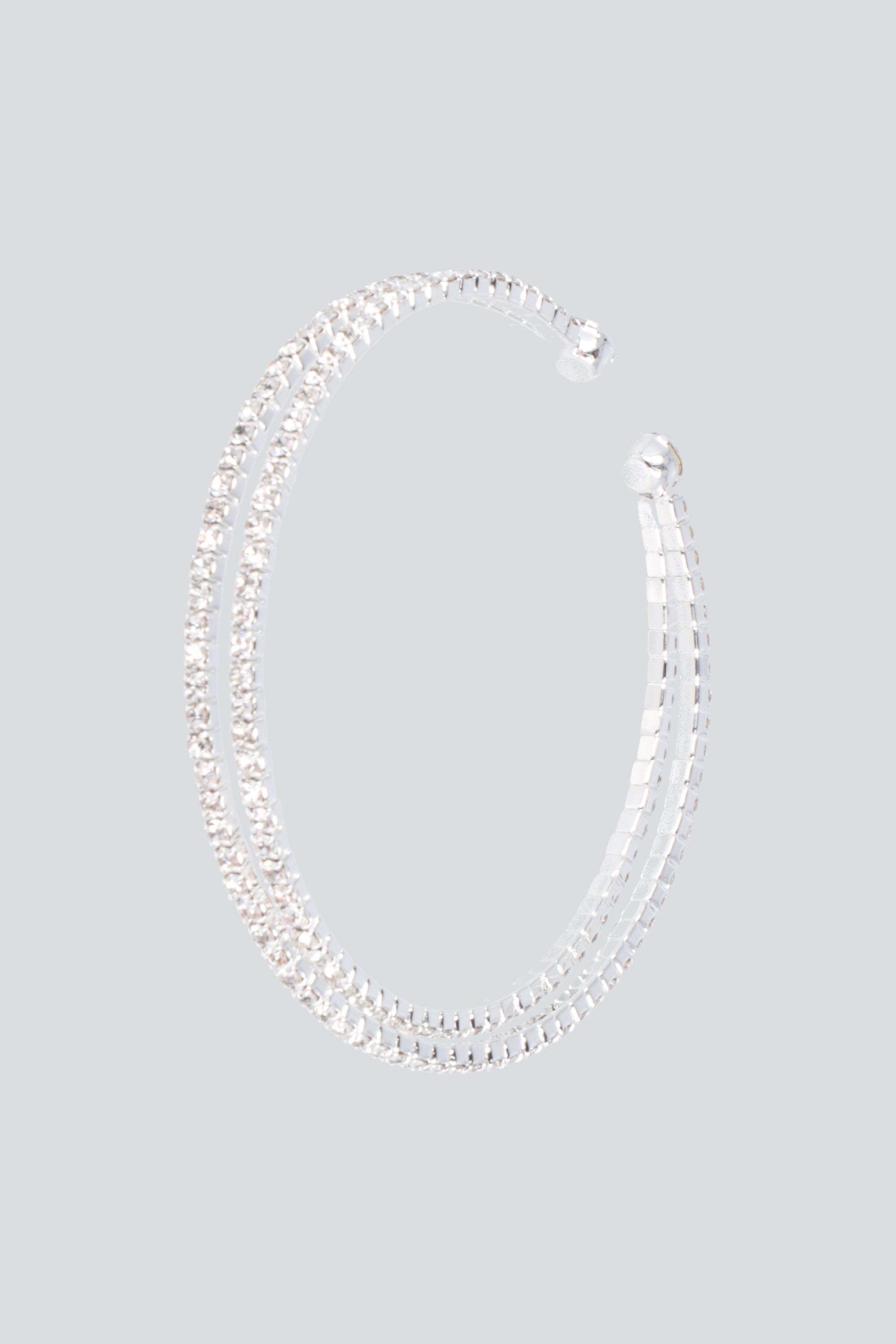 Cuff 2 Líneas Brillos PLATA