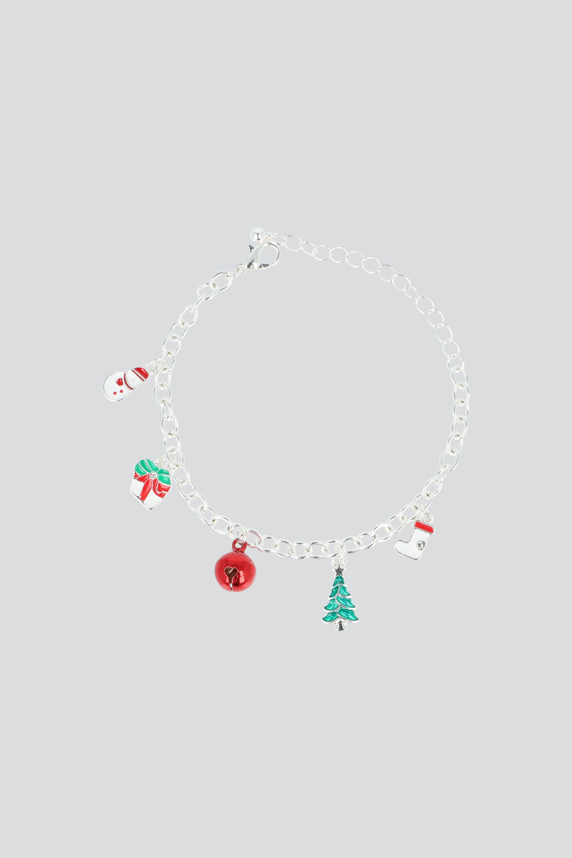 PULSERA CHARMS NAVIDAD PLATA