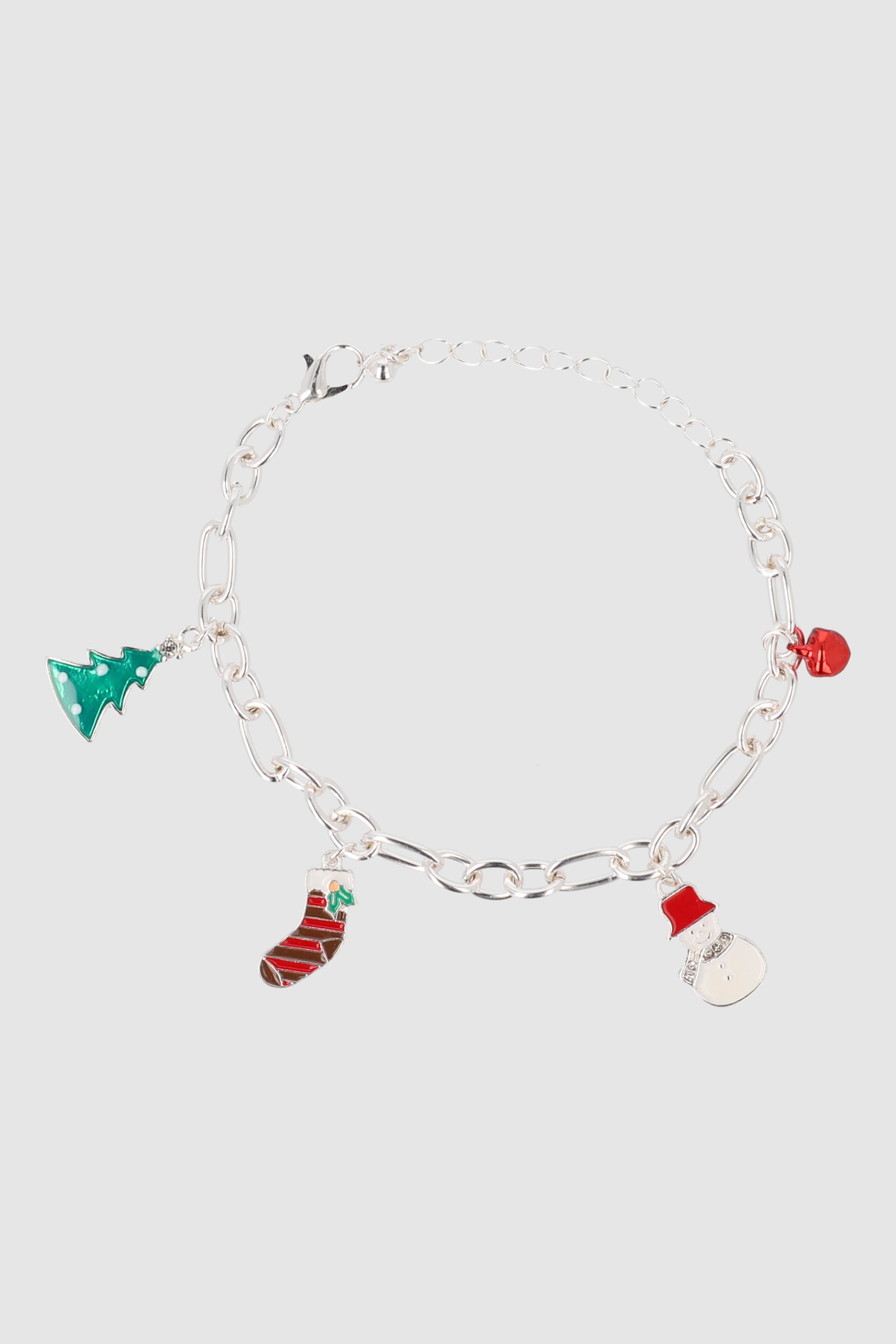 PULSERA CHARMS NAVIDAD PLATA