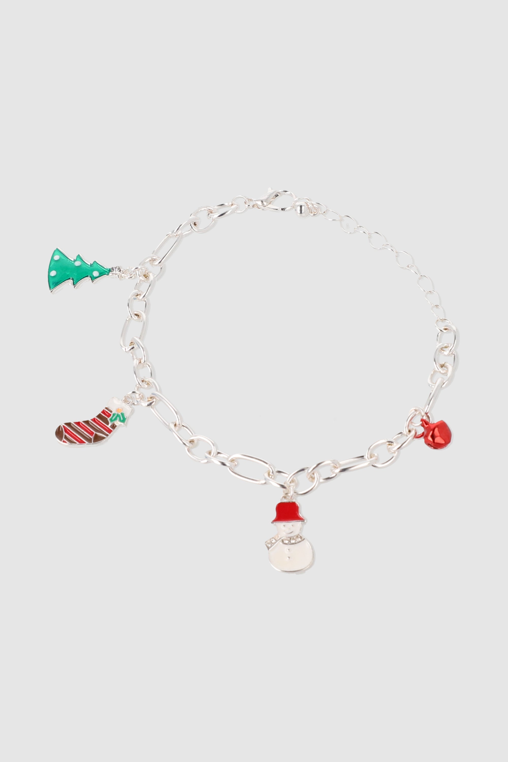 PULSERA CHARMS NAVIDAD PLATA