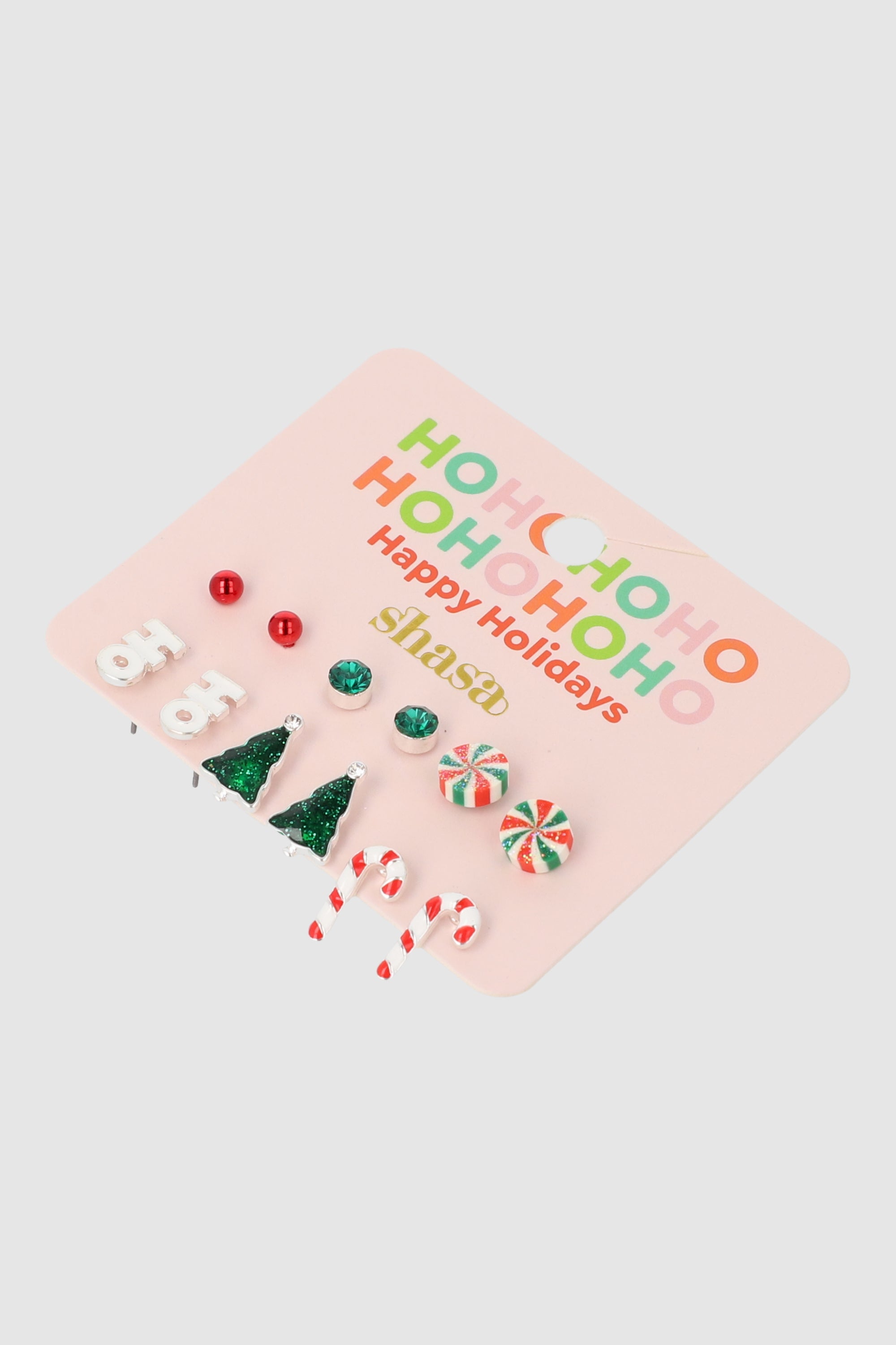 SET 6 PR ARETES NAVIDEÑOS PLATA