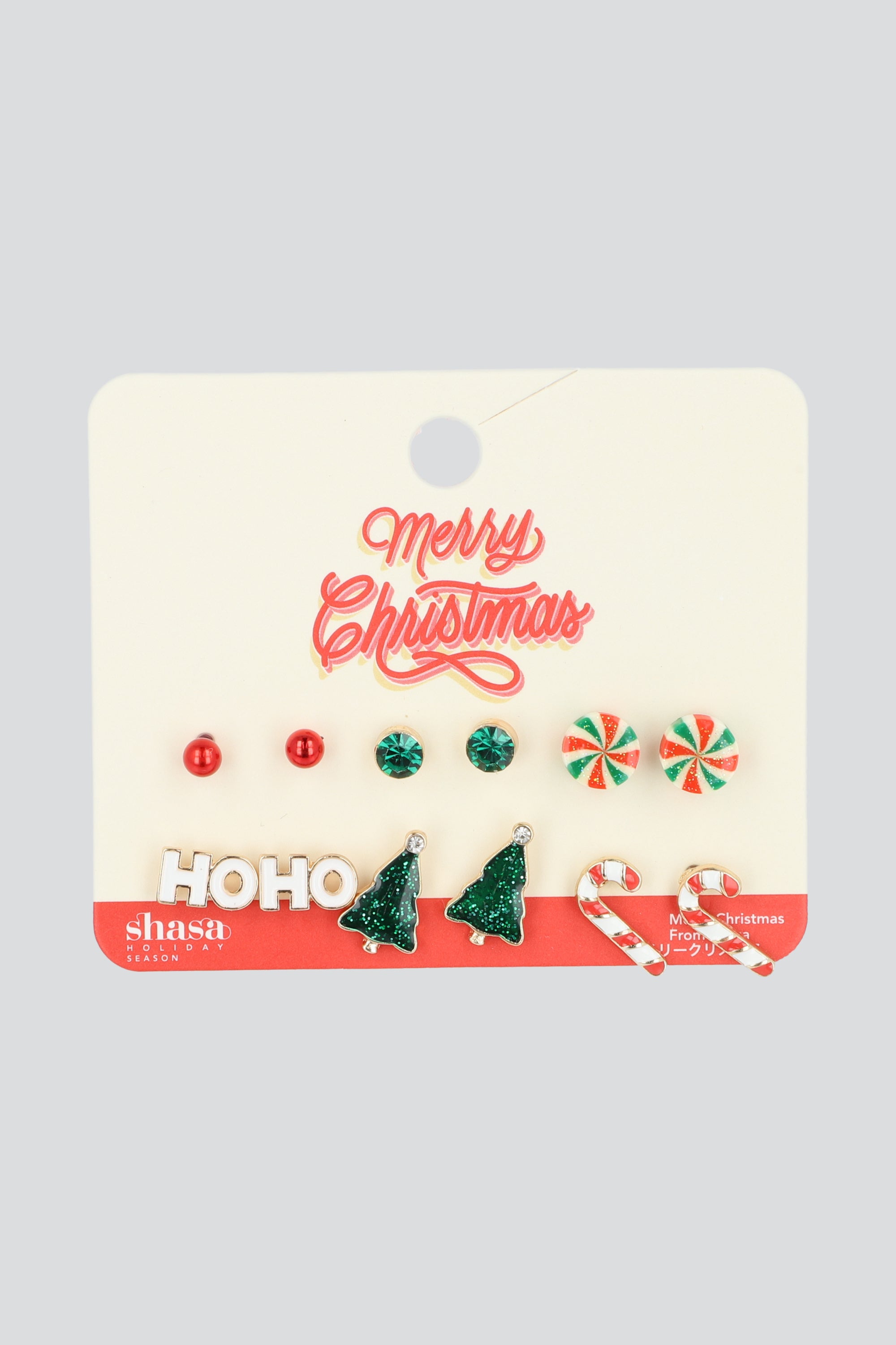 SET 6 PR ARETES NAVIDEÑOS ORO