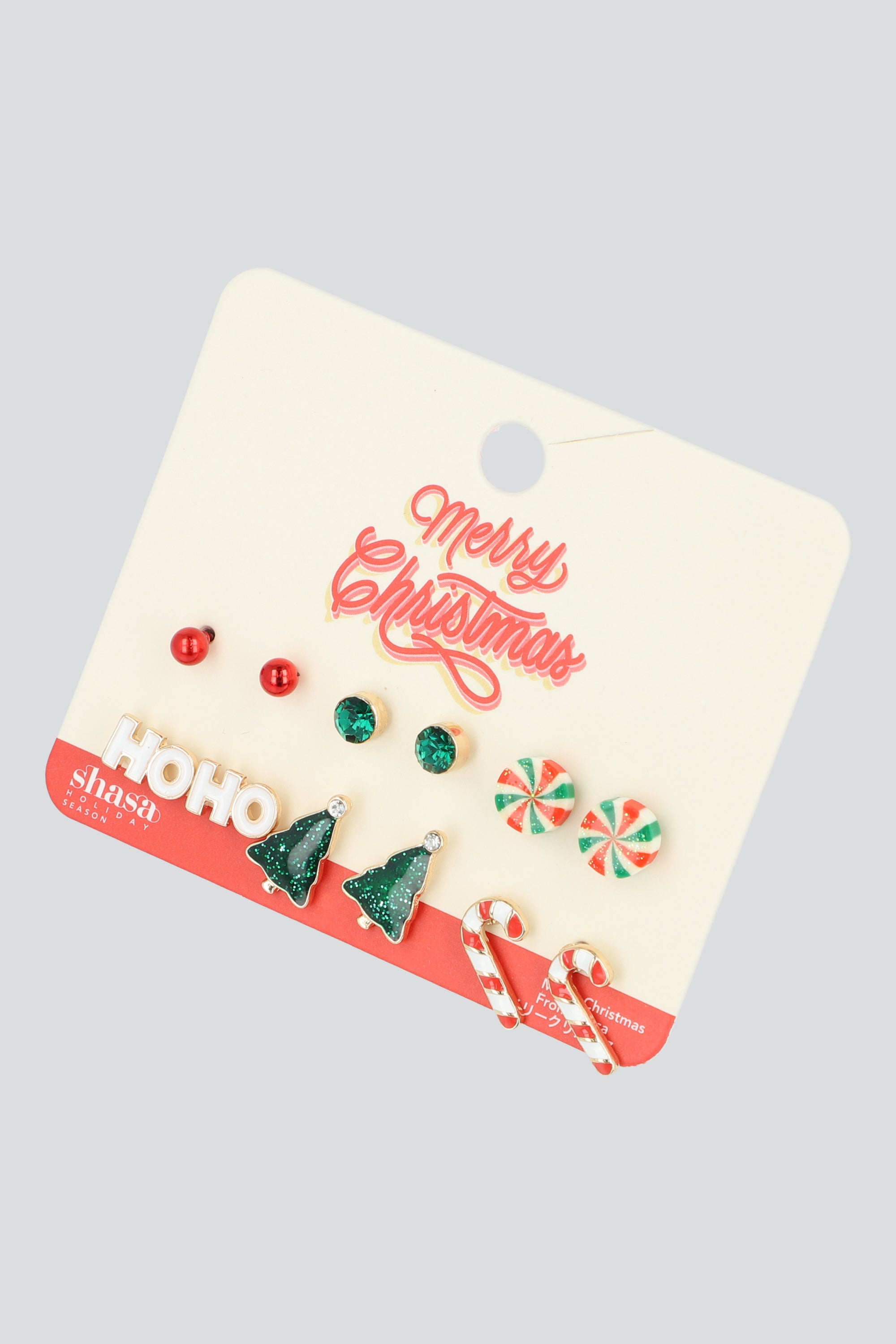 SET 6 PR ARETES NAVIDEÑOS ORO