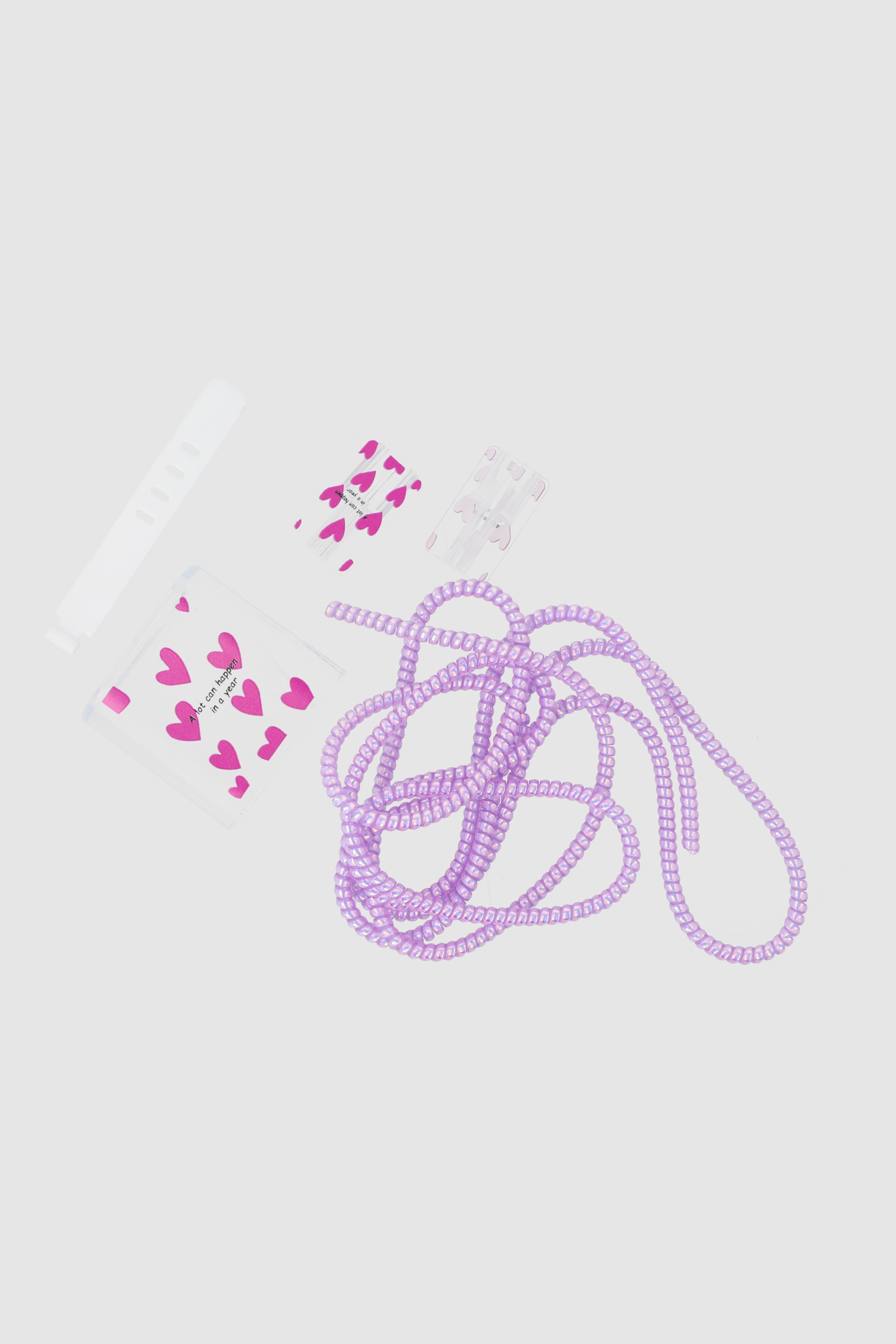 Set cubre cargador corazones MORADO