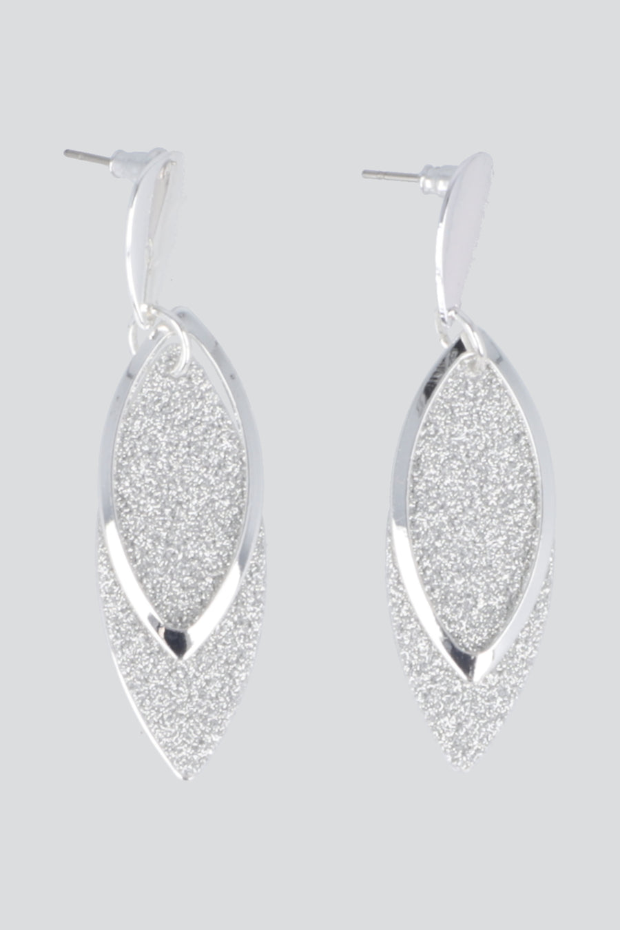 Aretes Forma Hoja Glitter