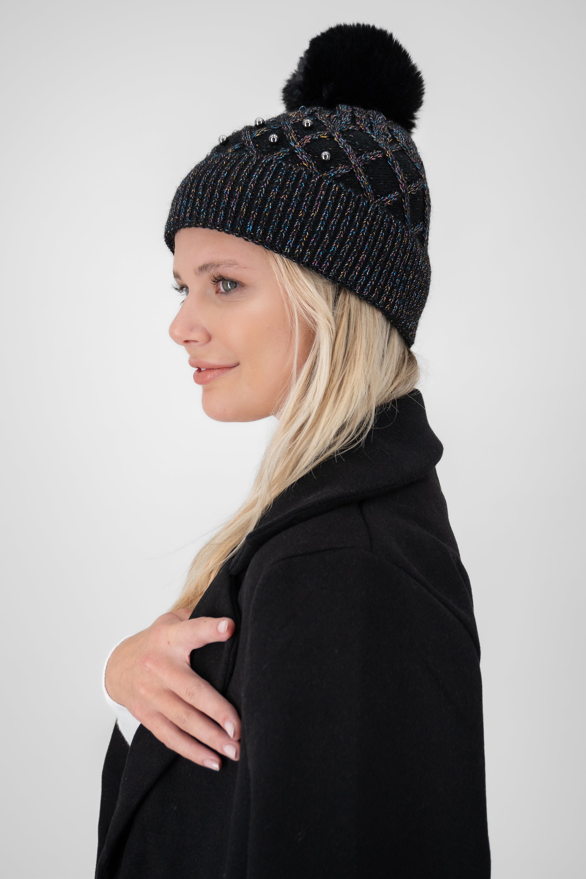 Beanie efecto multicolor NEGRO