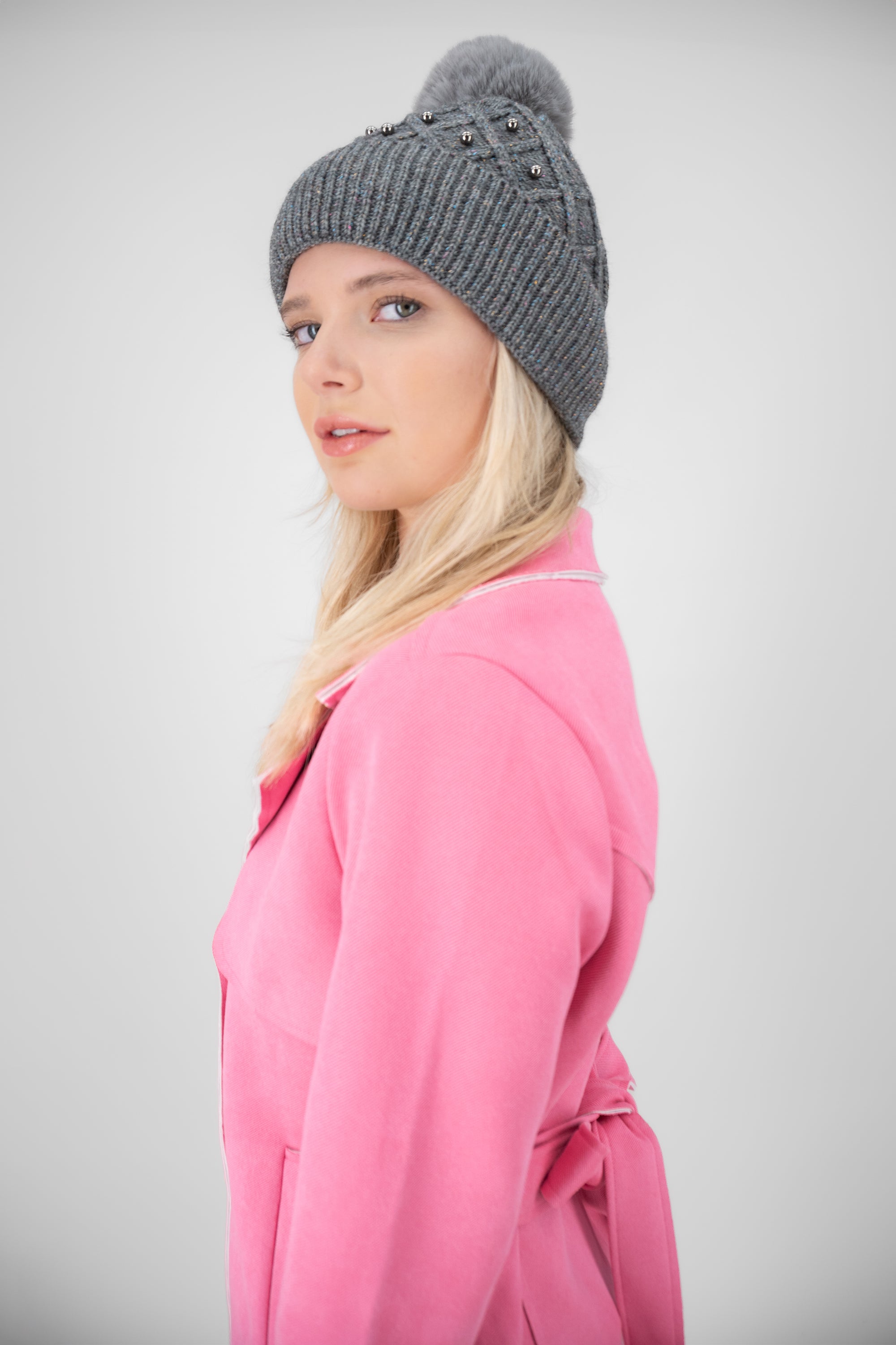 Beanie efecto multicolor GRIS