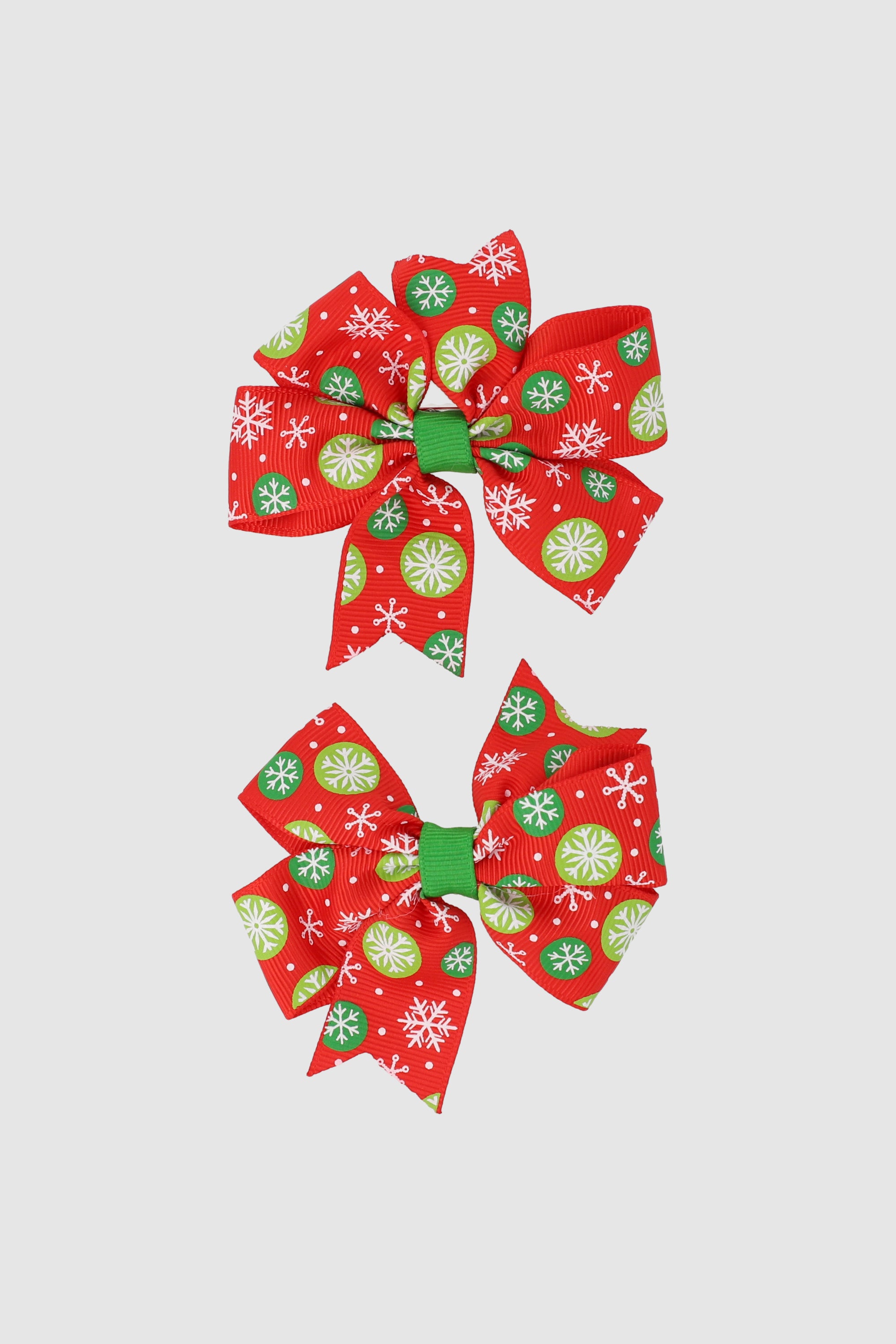 Set de 2 moños de print navideño ROJO