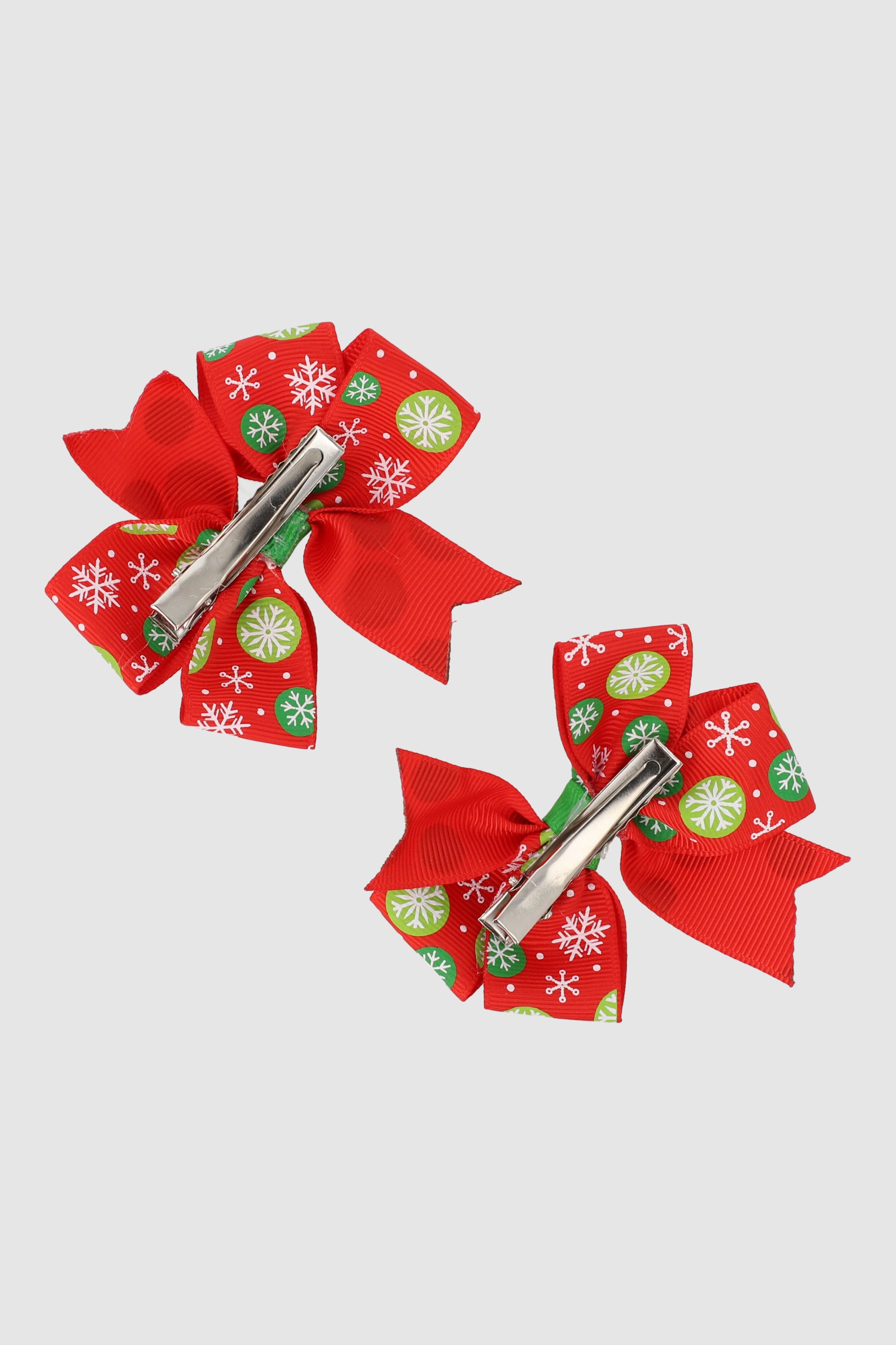 Set de 2 moños de print navideño ROJO