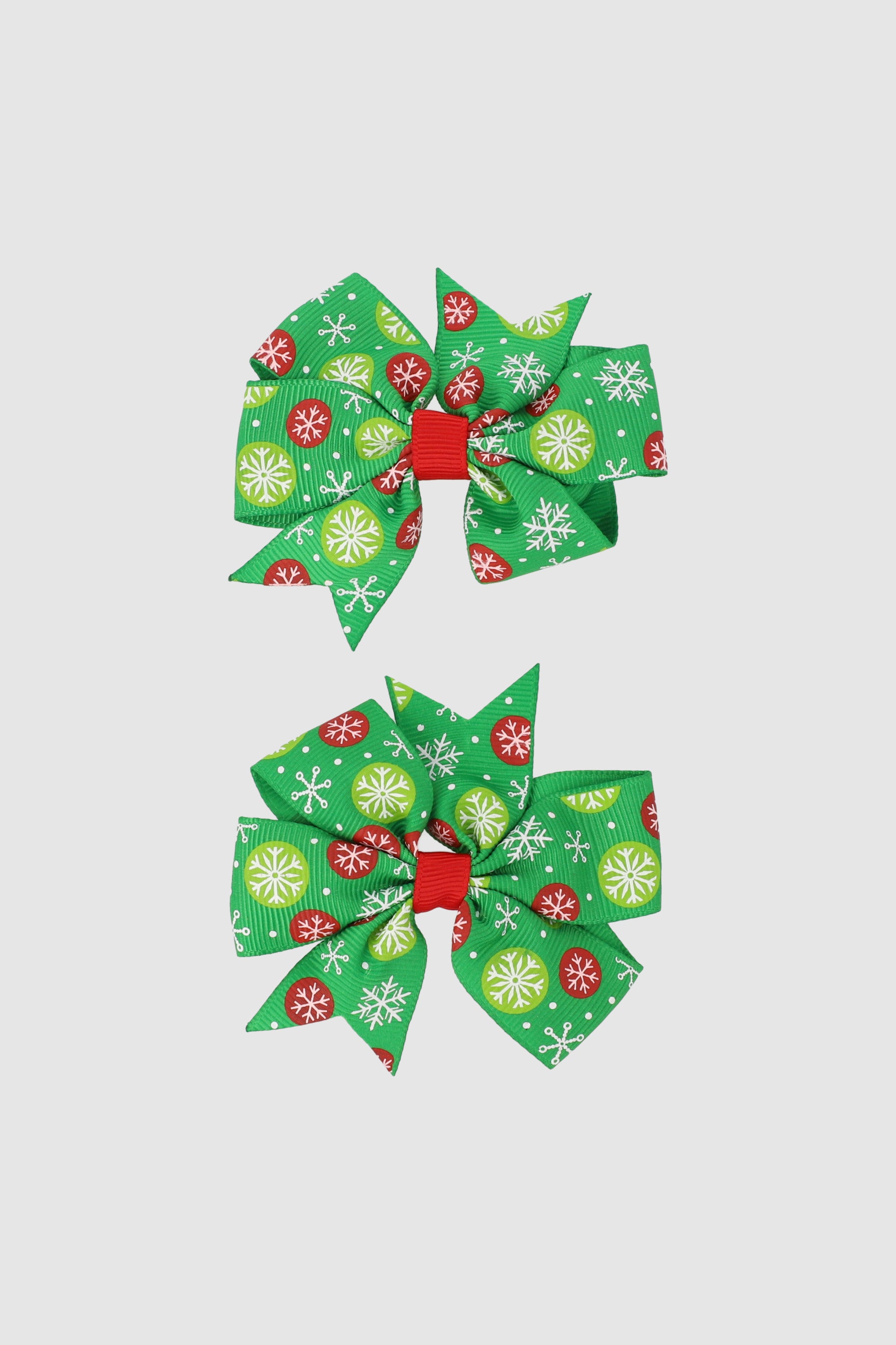 Set de 2 moños de print navideño VERDE