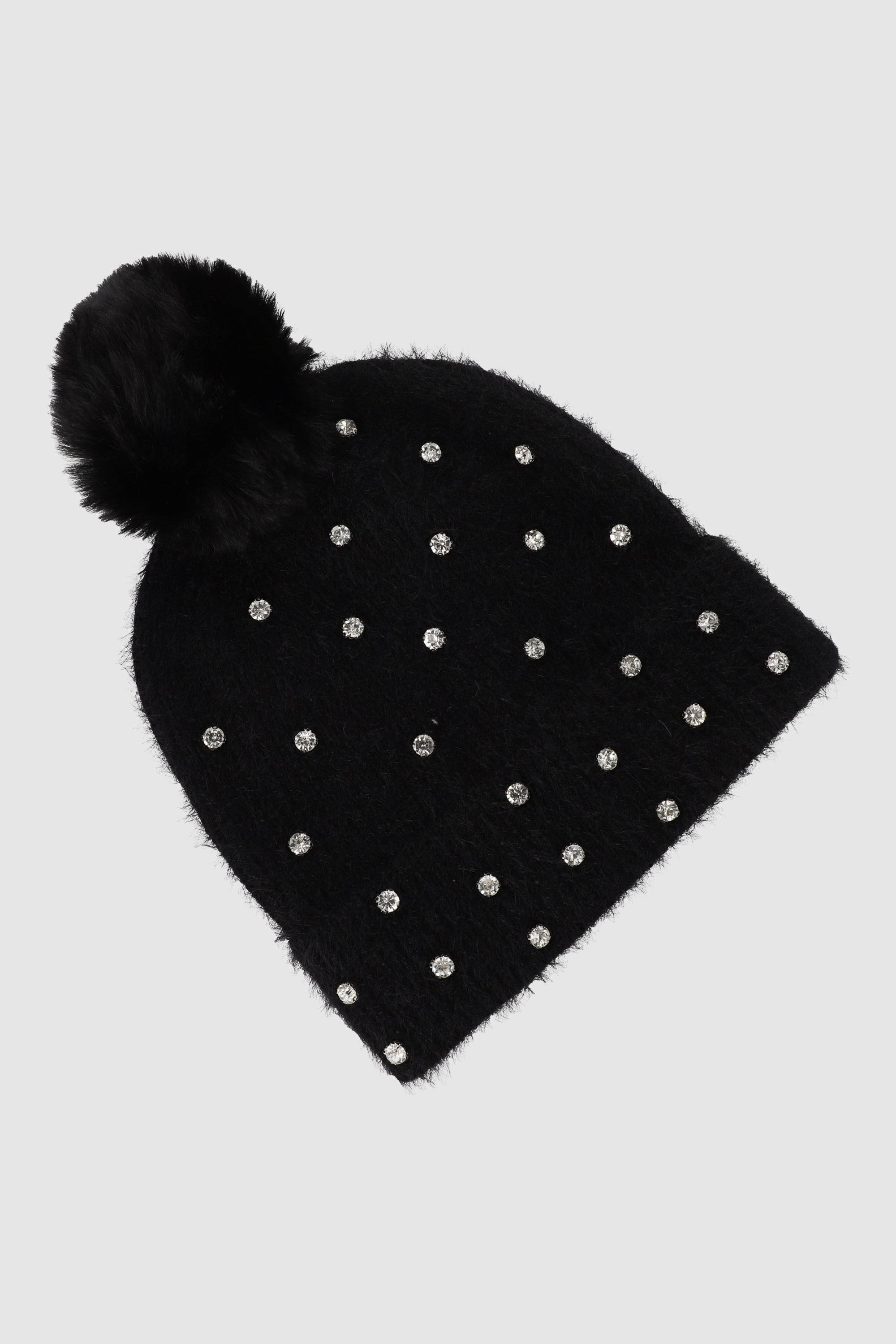 Gorro tejido aplicaciones NEGRO