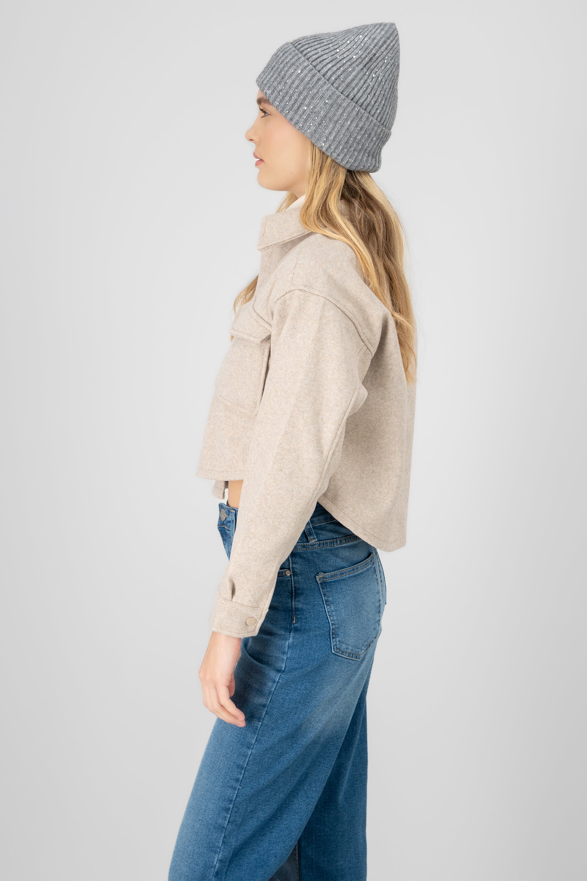 Beanie efecto brillo GRIS