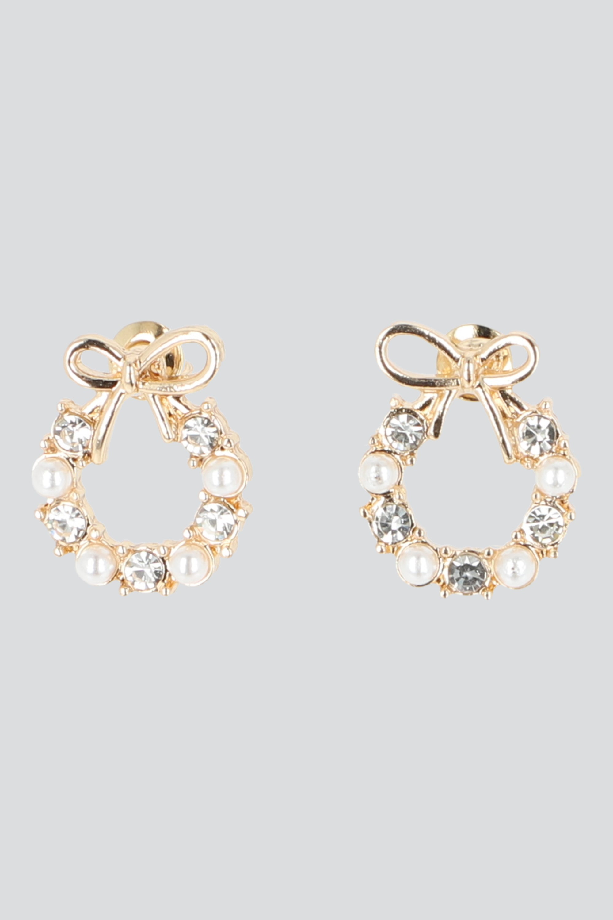 ARETES CORONA NAVIDEÑA ORO