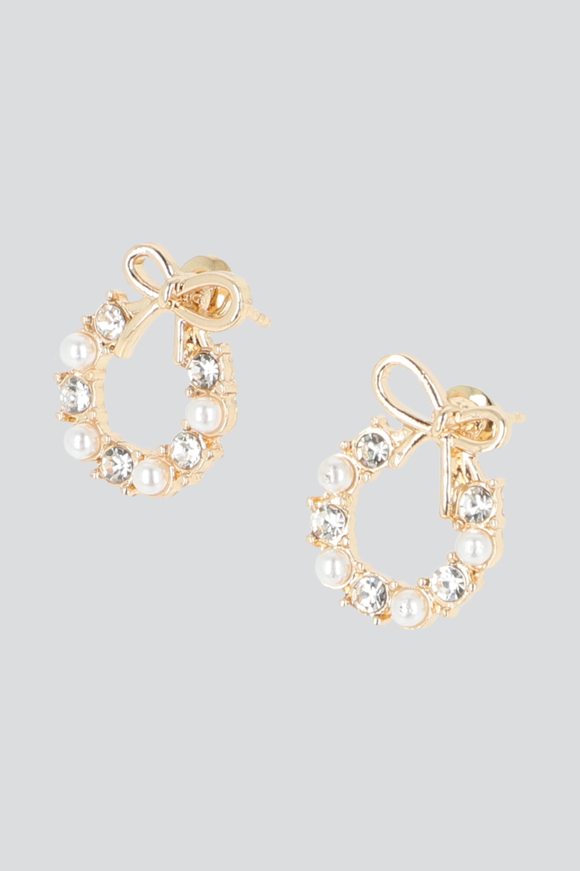 ARETES CORONA NAVIDEÑA ORO