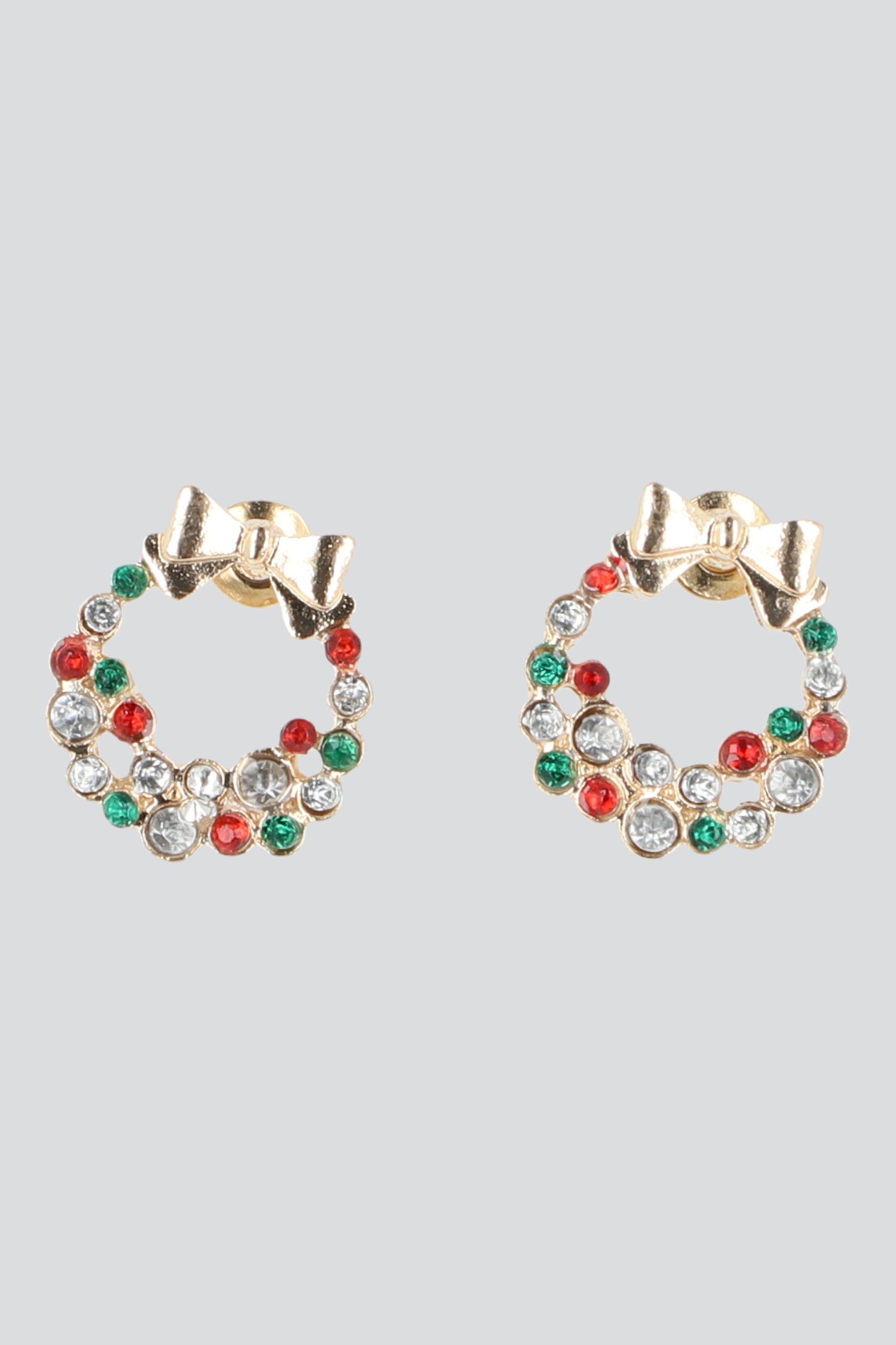 ARETES CORONA NAVIDEÑA ORO