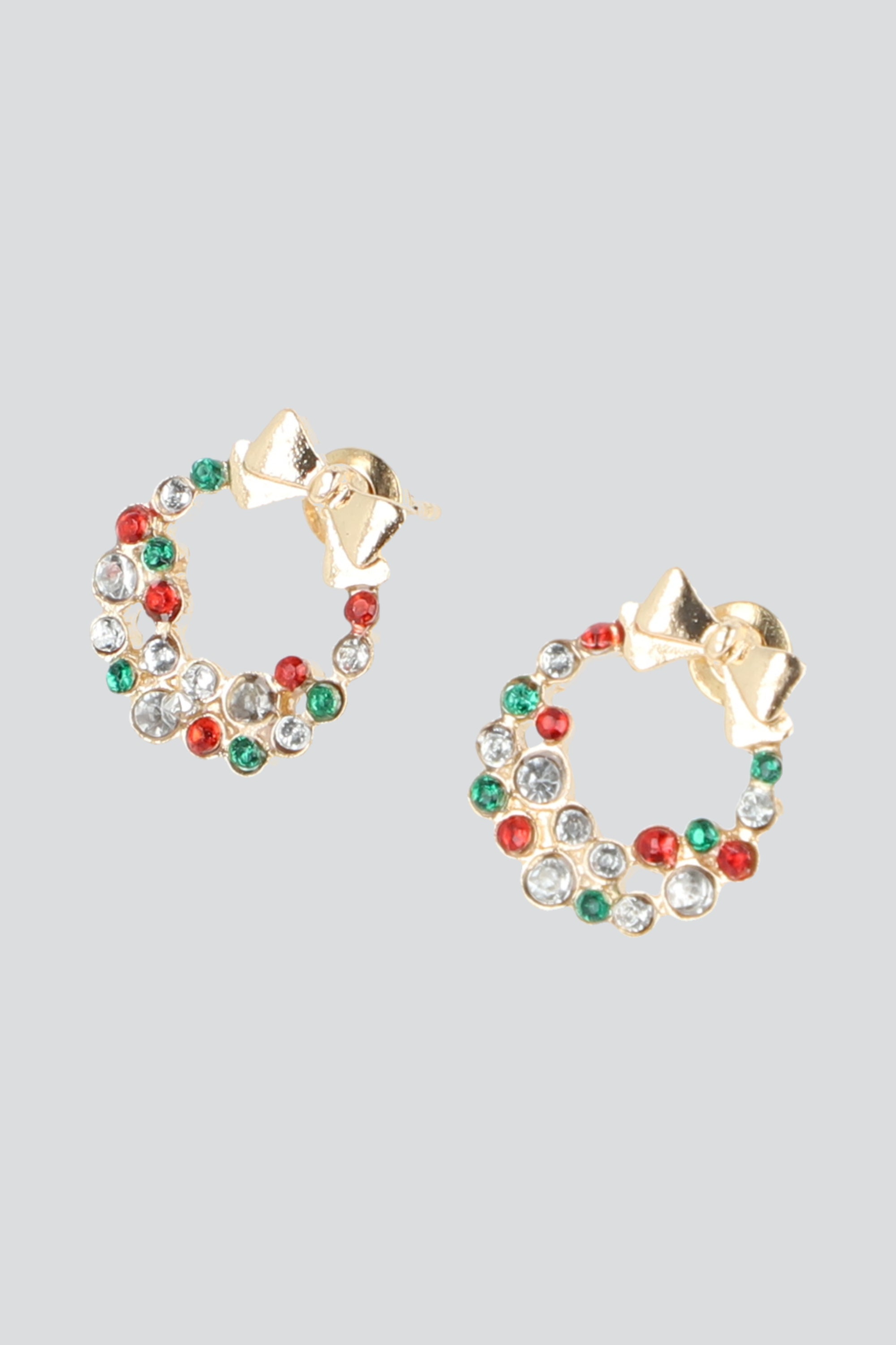 ARETES CORONA NAVIDEÑA ORO