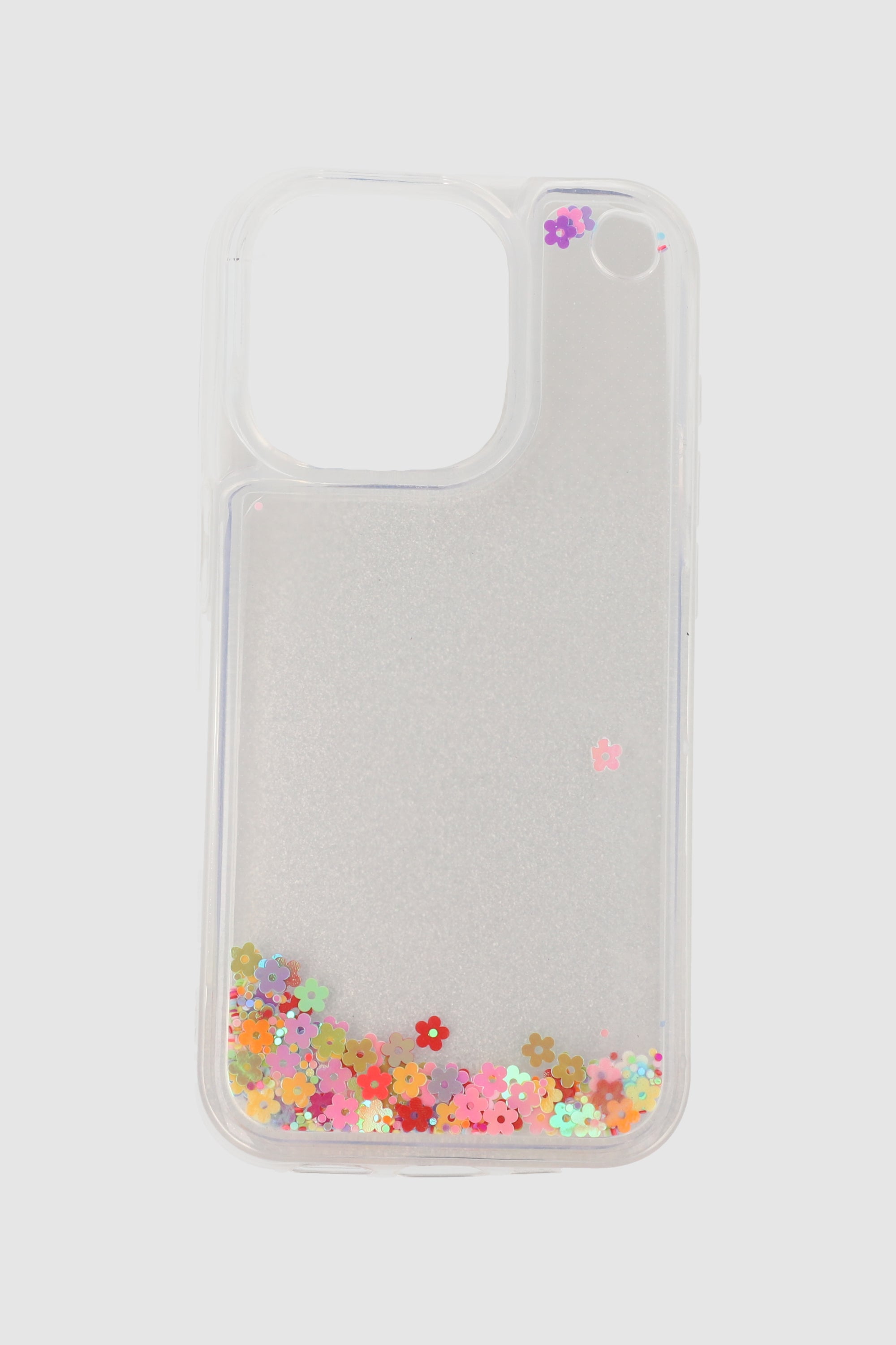 Funda cel i15 pro flitter flores MULTICOLOR